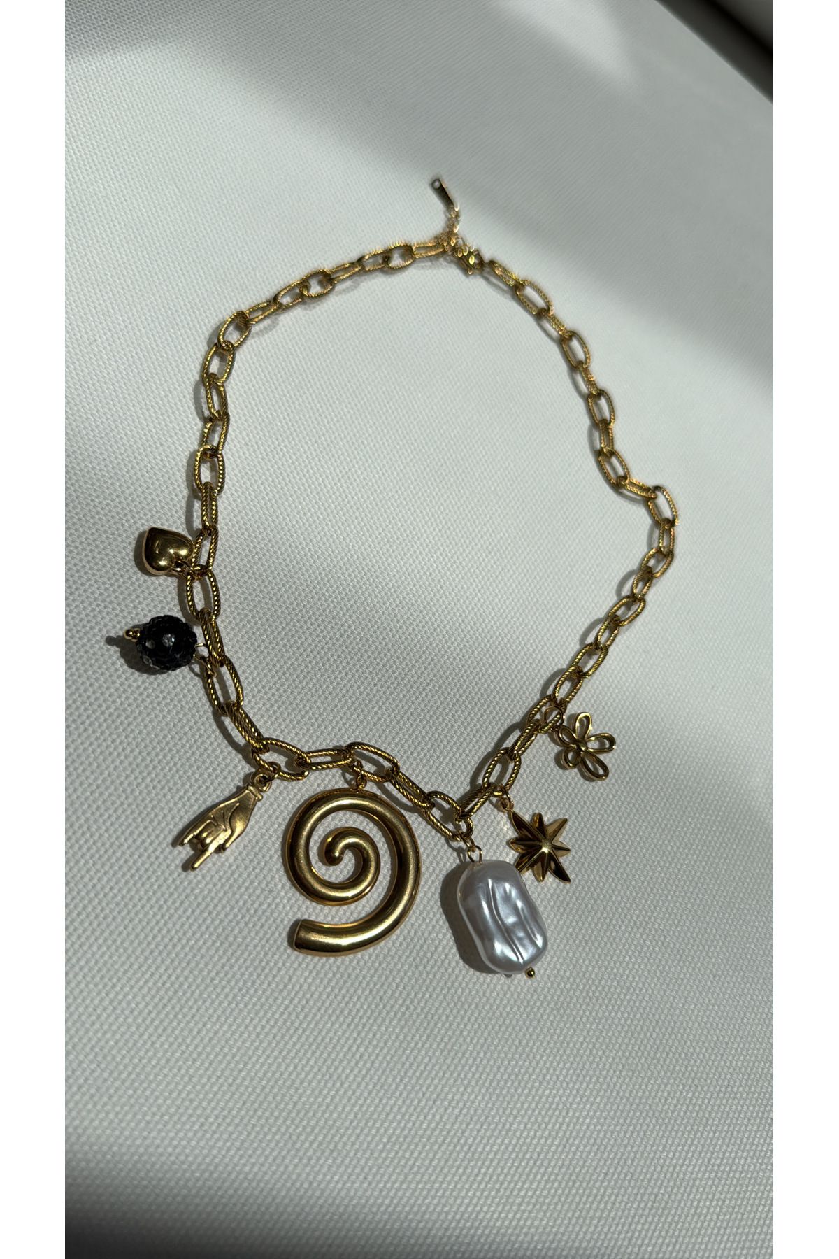 popcouturetr Gold Charmlı Kolye