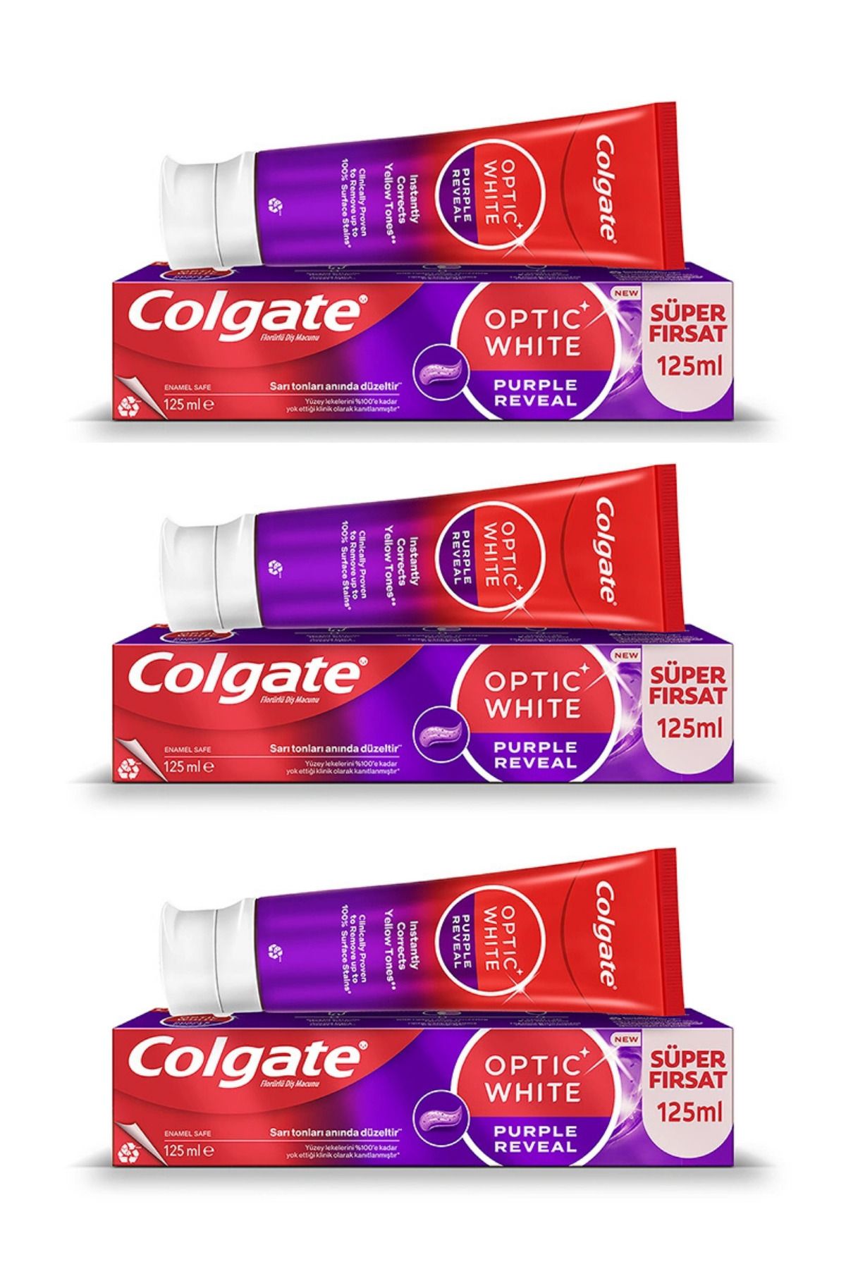 Colgate OPTİC WHİTE PURPLE 125ML 3 ADET