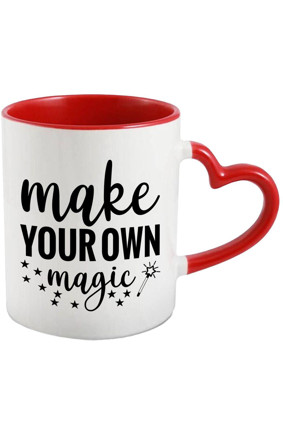 StoryGift Romania Cana Cu O Bagheta Si Stelute Cu Mesajul "make Your Own Magic" - Creeaza-ti Propr, Cu Maner Inim - One Size