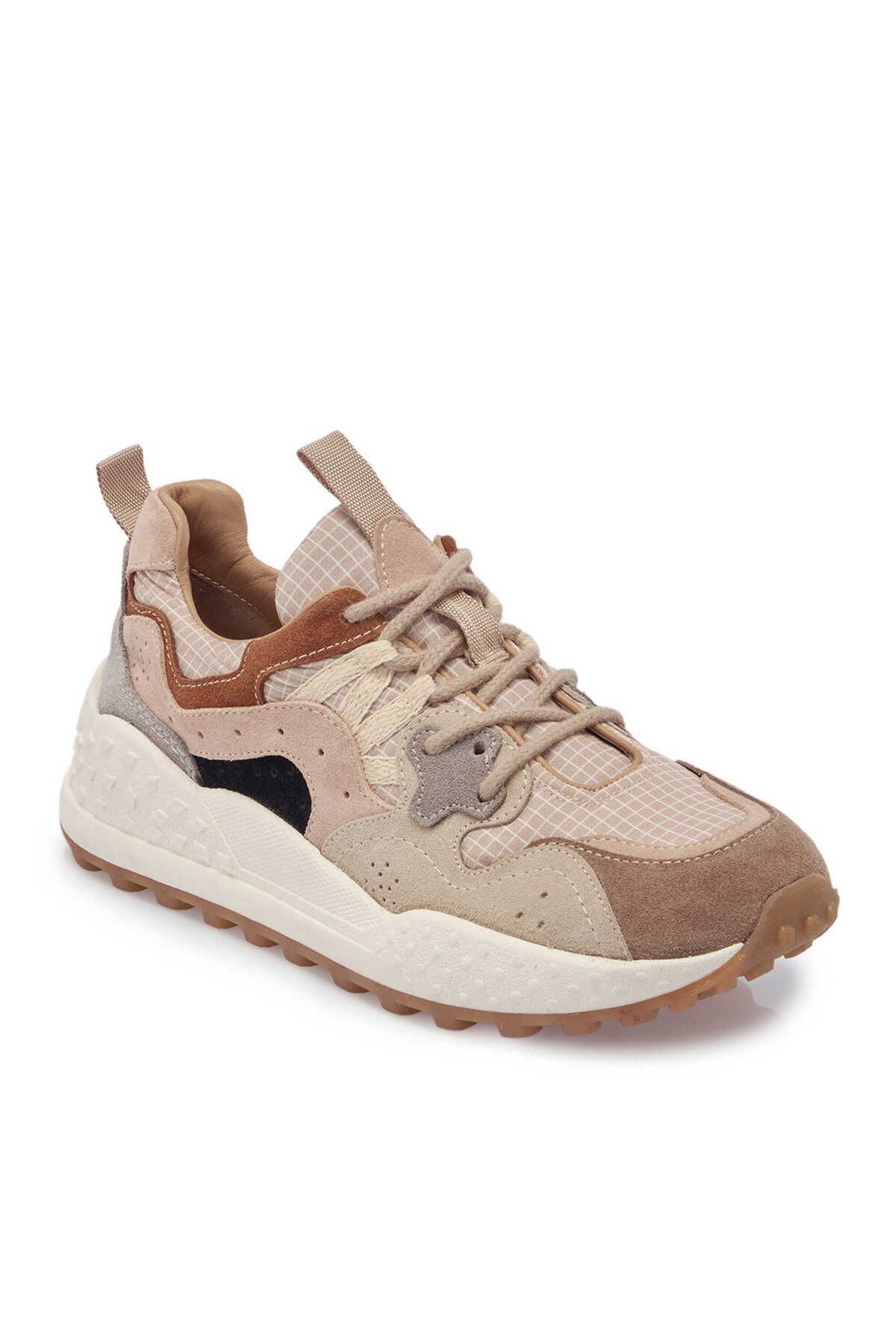 Tergan Lacivert Deri-Tekstil Kadın Sneaker - K25I1AY68116-D44