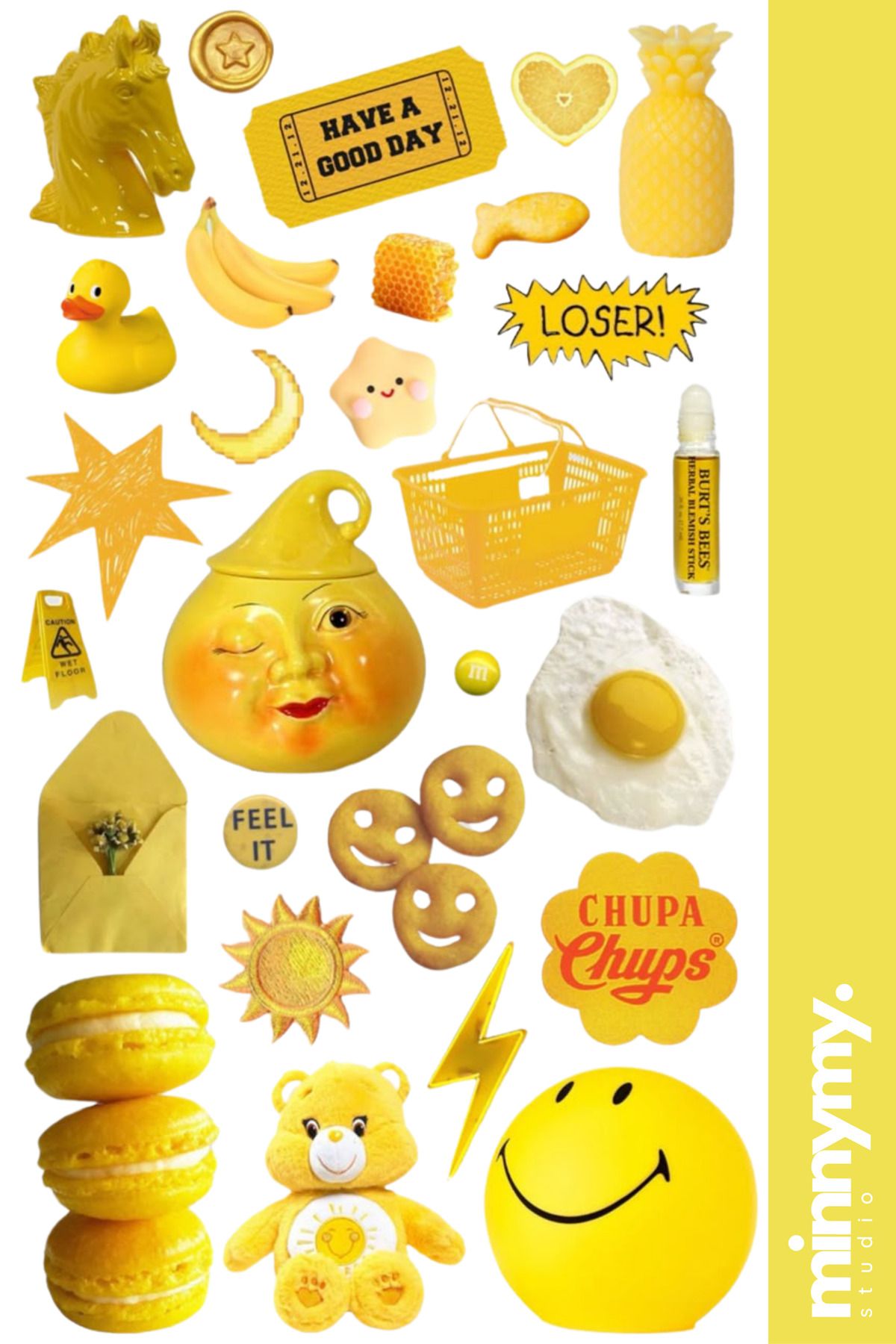 Minnymy Yellow Collection Vintage Sticker, Çıkartma, Ajanda, Günlük, Planlayıcı, Bullet Journal , Scrapbook