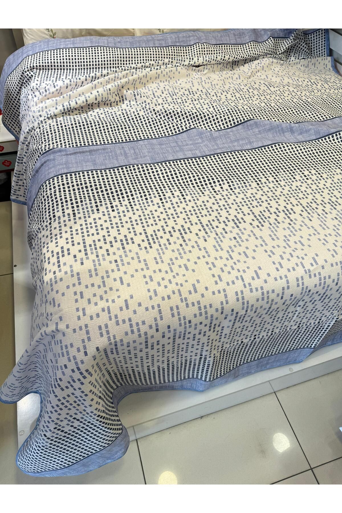 ŞENER HOME-Blue Single Section Patterned Pike - 150x240 Cm 4