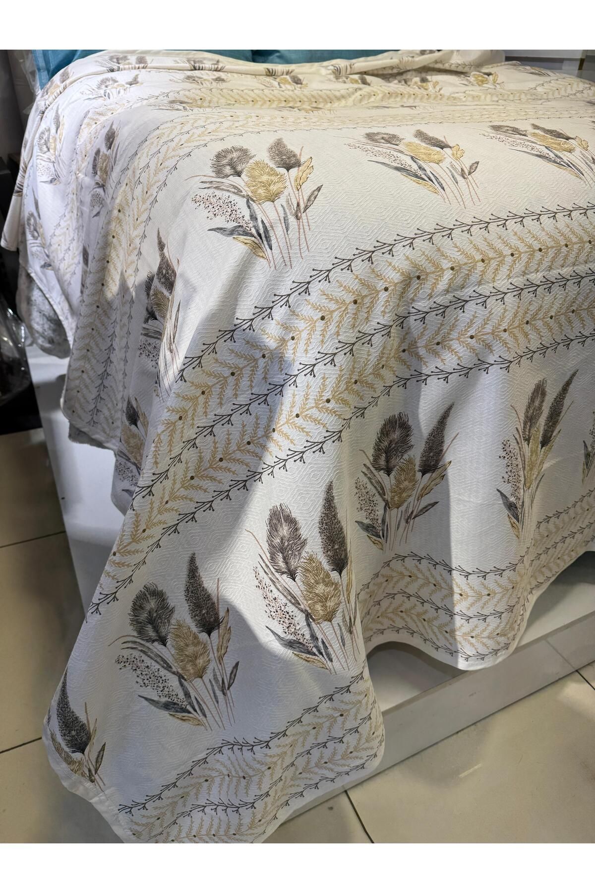 ŞENER HOME-Ekin Pattern Printed 200X240 Cm. Double (Battal) Single Pike - Brown 5
