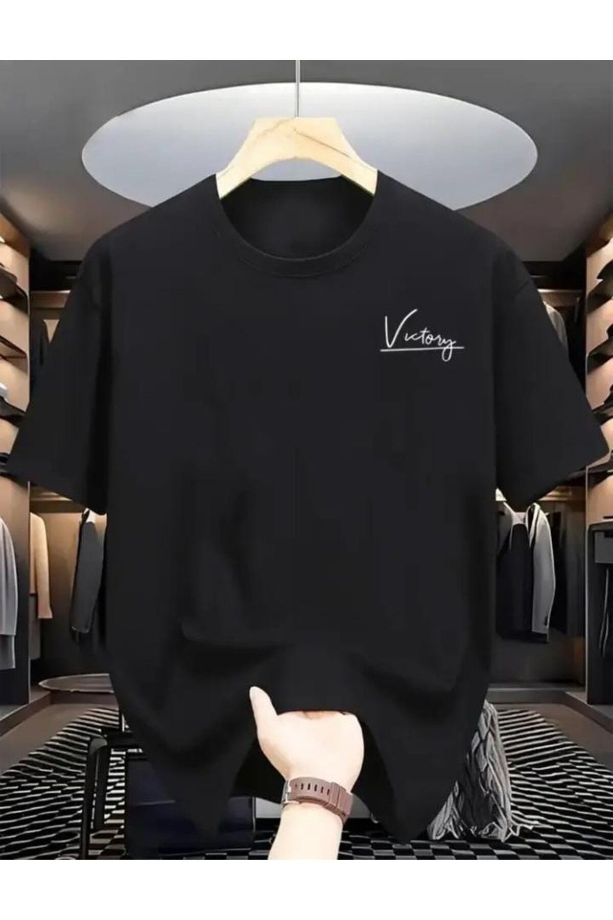 TekTarzz Unisex Geometrik Desenli Baskılı Tshirt