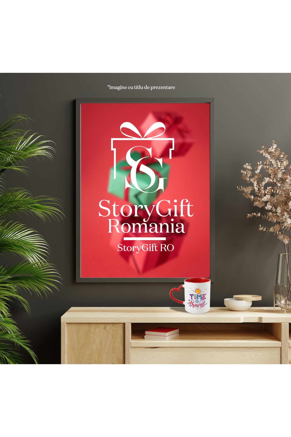 StoryGift Romania-Mug With Message In English Time To Travel, Travel, Clock, Multicolor 330 Ml, Sky, With 4