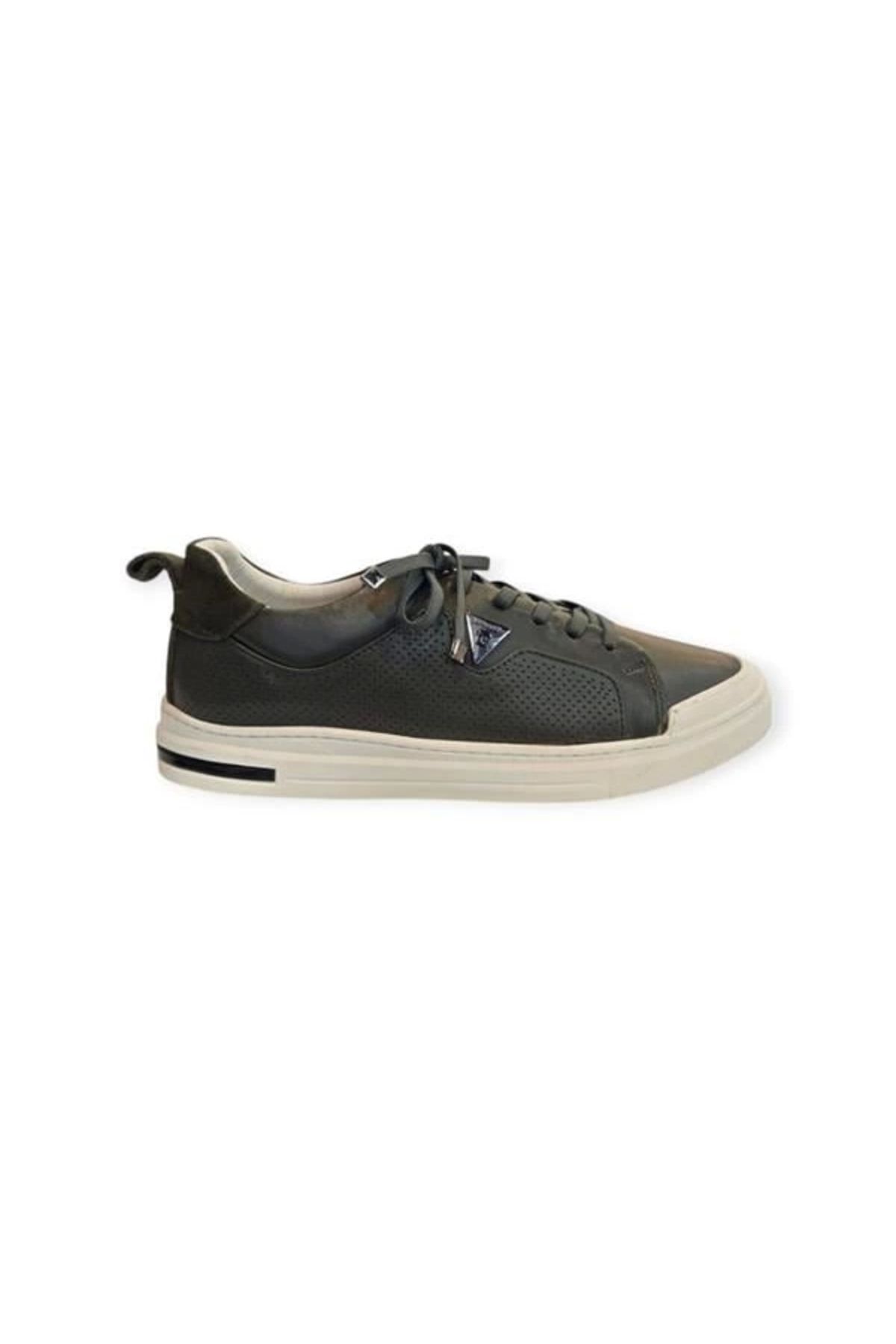 Store 77855 Esnek Taban Hakiki Deri Erkek Sneaker Haki
