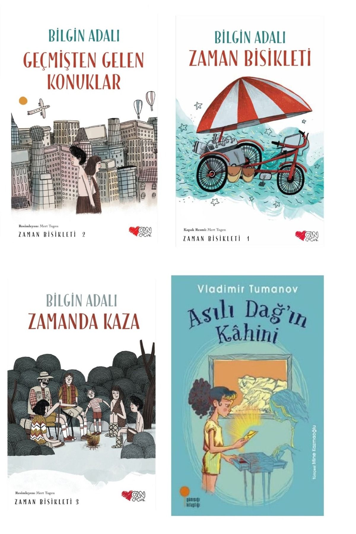 Günışığı Kitaplığı Asılı Dağın Kahini &Zaman Bisikleti & Zamanda Kaza & Geçmişten Gelen Konuklar ( 4 Lü Set )
