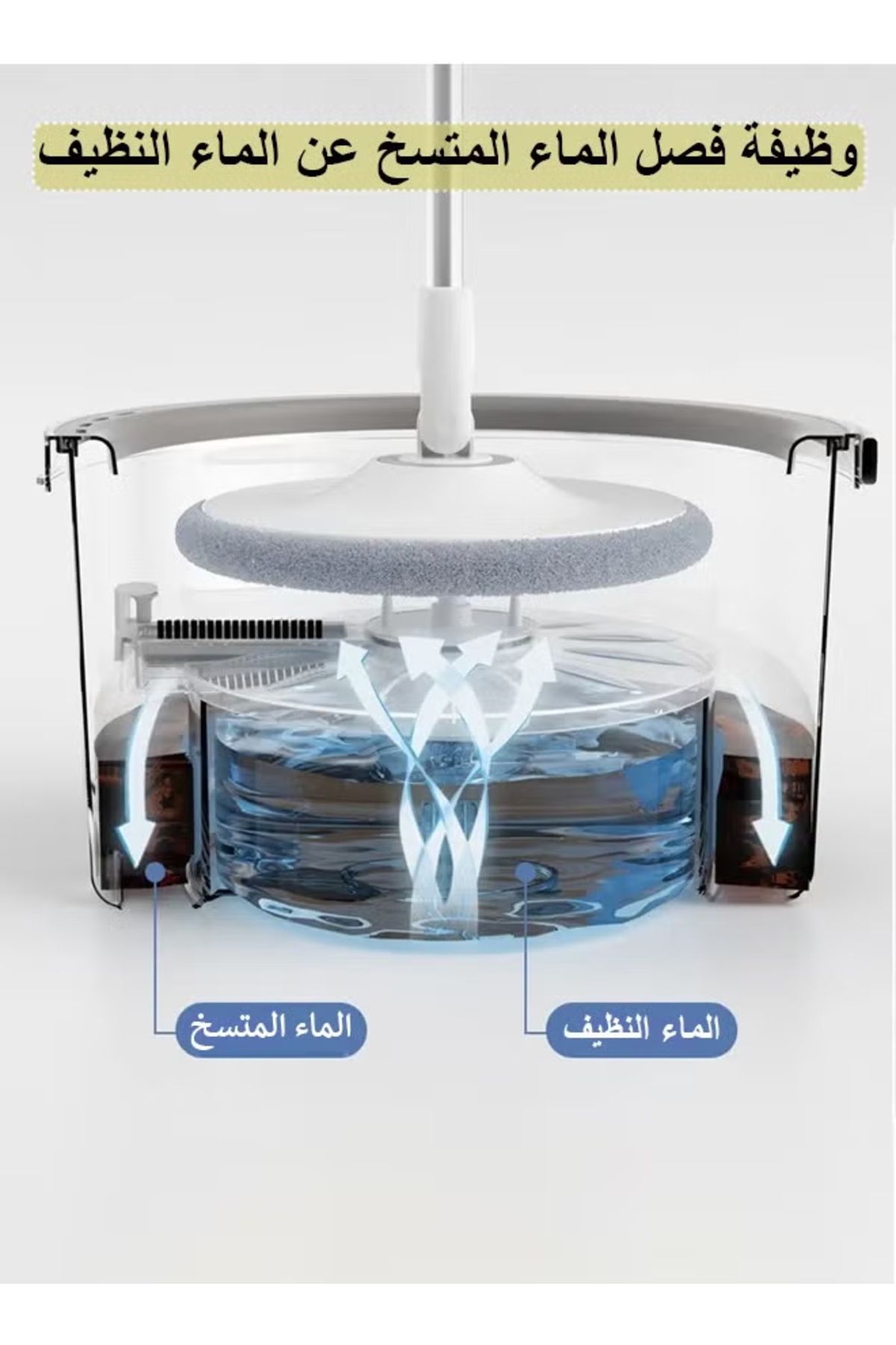 Cady One-2 in 1 Rotating Mop and Bucket Set with 4 Microfiber Pads and 1 Pressure Steam Cleaner 350ML1000W 3