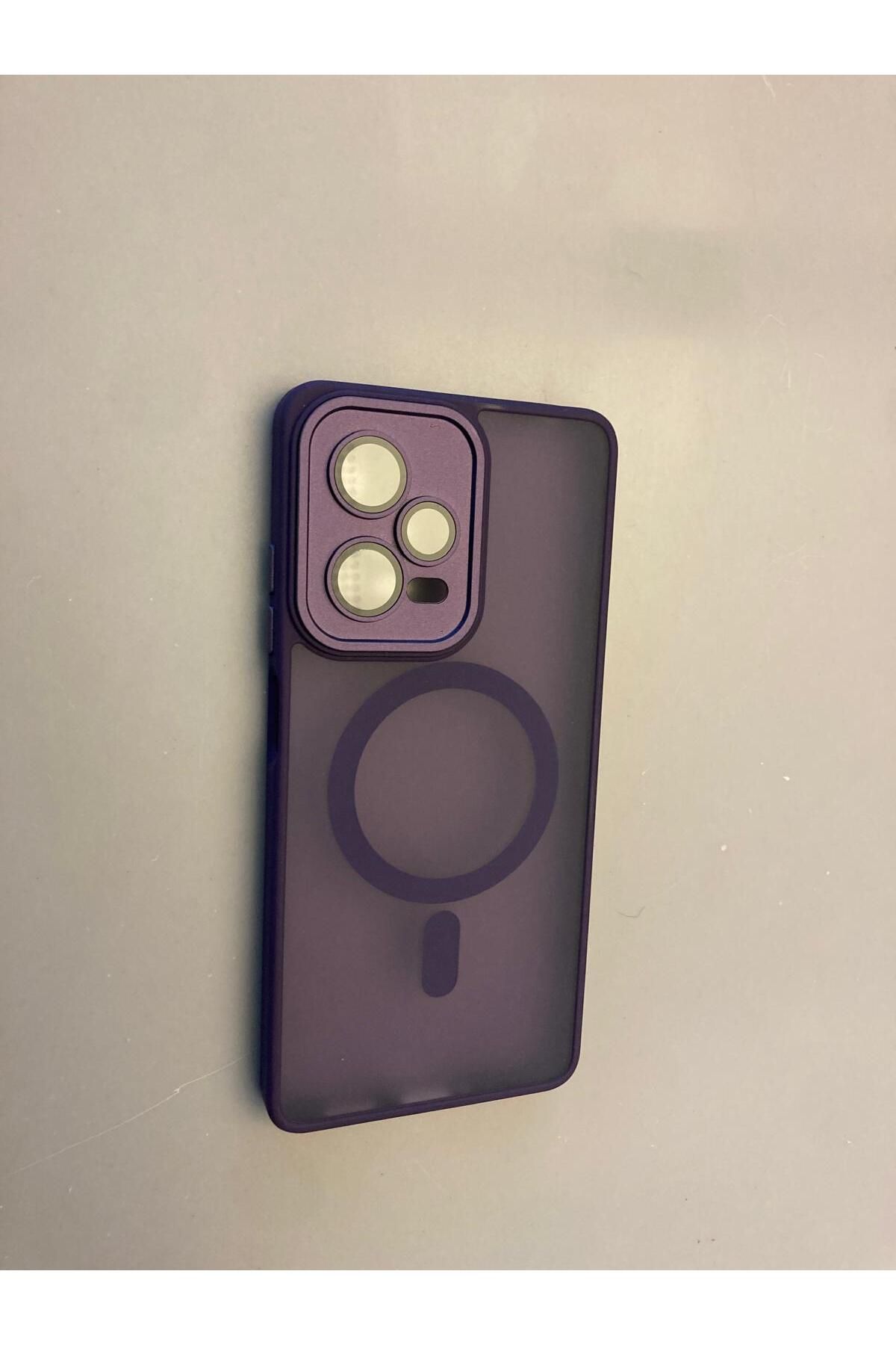 Newon XİAOMİ REDMİ NOTE 12 PRO 5G LENS KORUMALI BUZLU MAGSAFE SİLİKON TELEFON KILIFI KAPAK