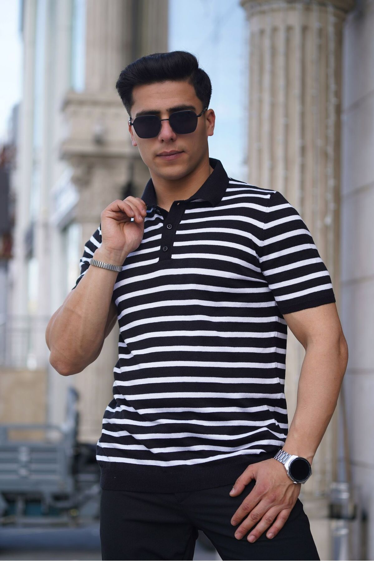JACK CAPRİO ERKEK POLO YAKA ÖRME TRİKO T-SHİRT TERLETME YAPMAZ HAVA ALAN ERKEK T-SHİRT