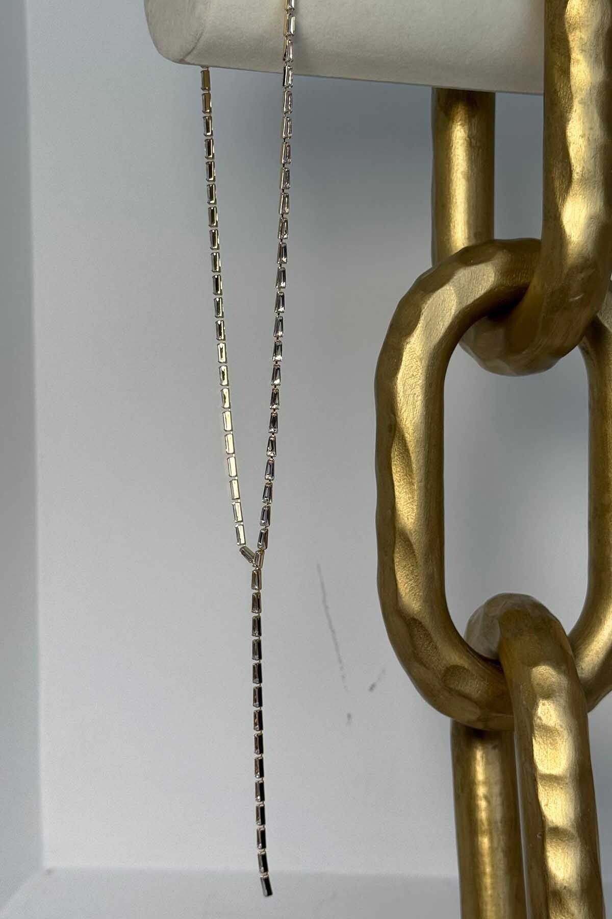 BYP Atelier Taşlı Dekolte Kolye Gold