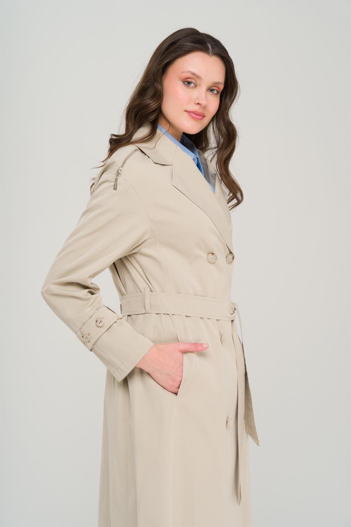 Olcay-Trenci oversize fără căptușeală - Accesoriu cu fermoar 5