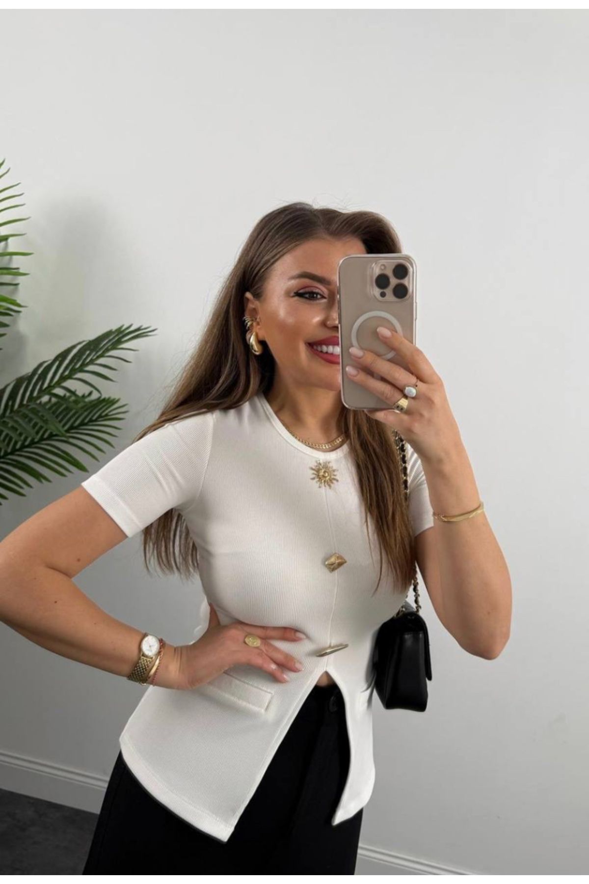 MODA NUR Güneş Aksesuarlı Bluz