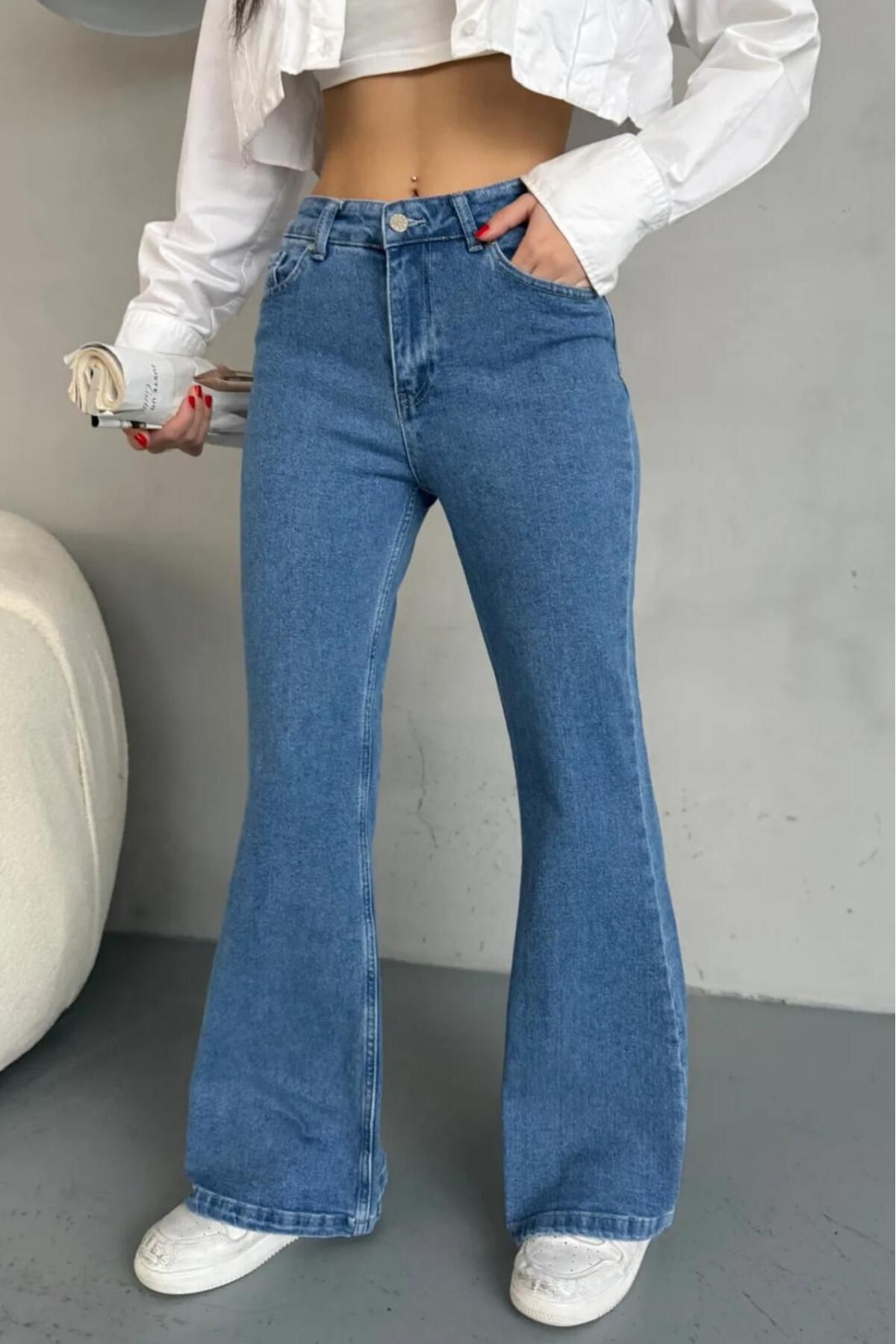 bb butik basic İspanyol Paça Esnek Kot Pantolon SP6109