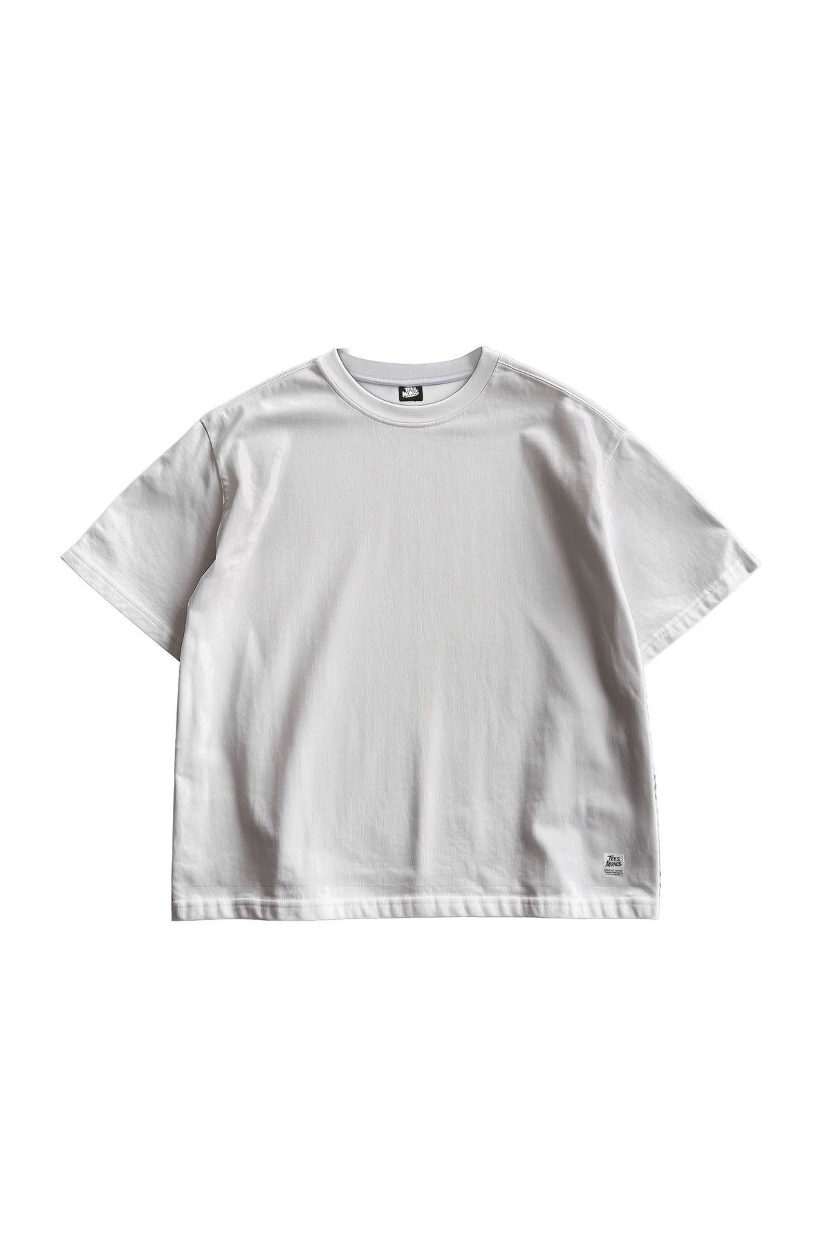 TresMonos Oversize Boxy Kalıp Pamuklu Unisex Beyaz Tişört