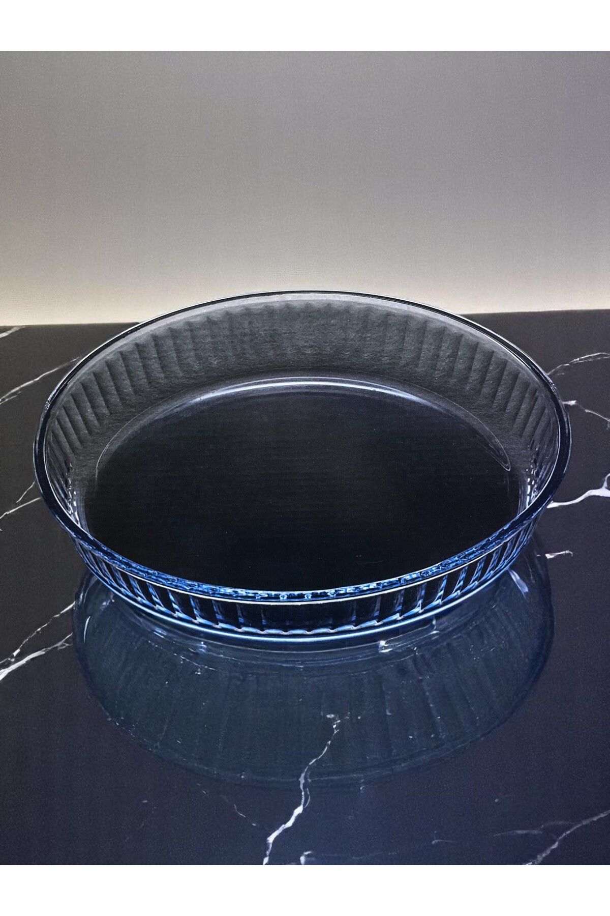 Borart Borcam - Yuvarlak Çizgili - Kare- Oval Tepsi -Borcam - Borosilikat Temperli Cam