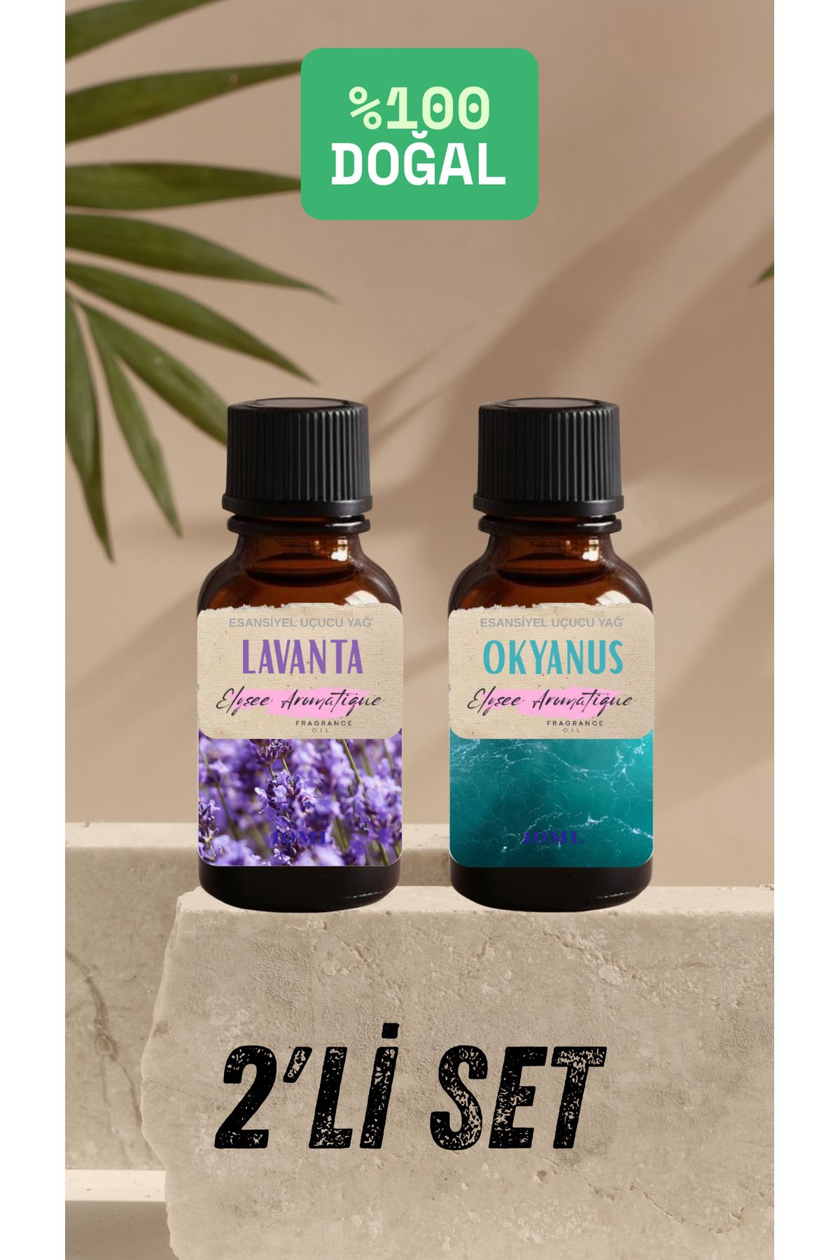 Elysee Aromatique 2'li Set Esansiyel Uçucu Koku Yağı Difüzör Esansı Buhurdanlık Yağı Aromaterapi Yağı
