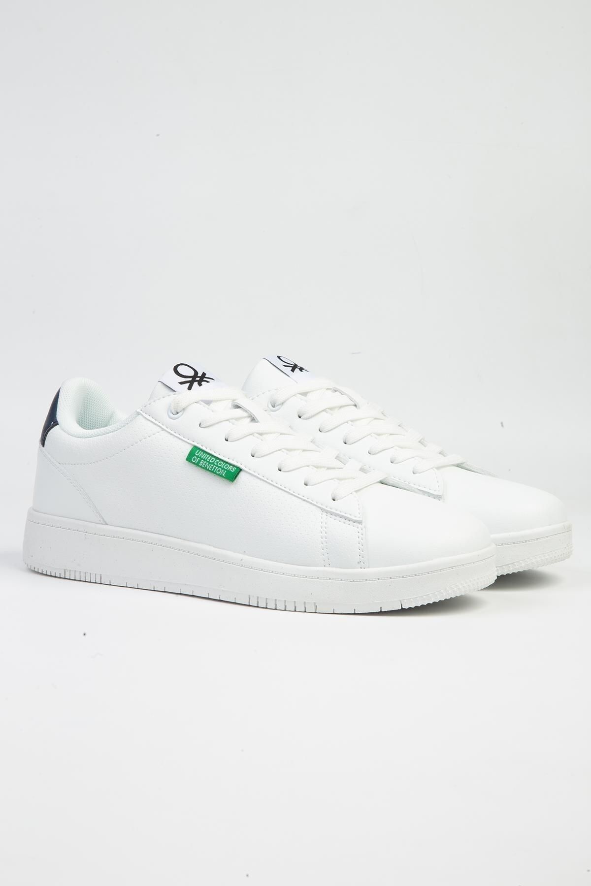 Benetton Günlük Comfort Taban Bağcıklı Spor Ayakkabı Beyaz Sneaker