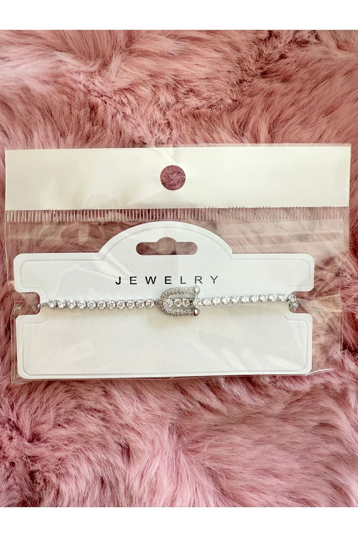 Butik Altın Renk Taşlı Çelik Halka Detaylı Ayarlanabilir Bileklik