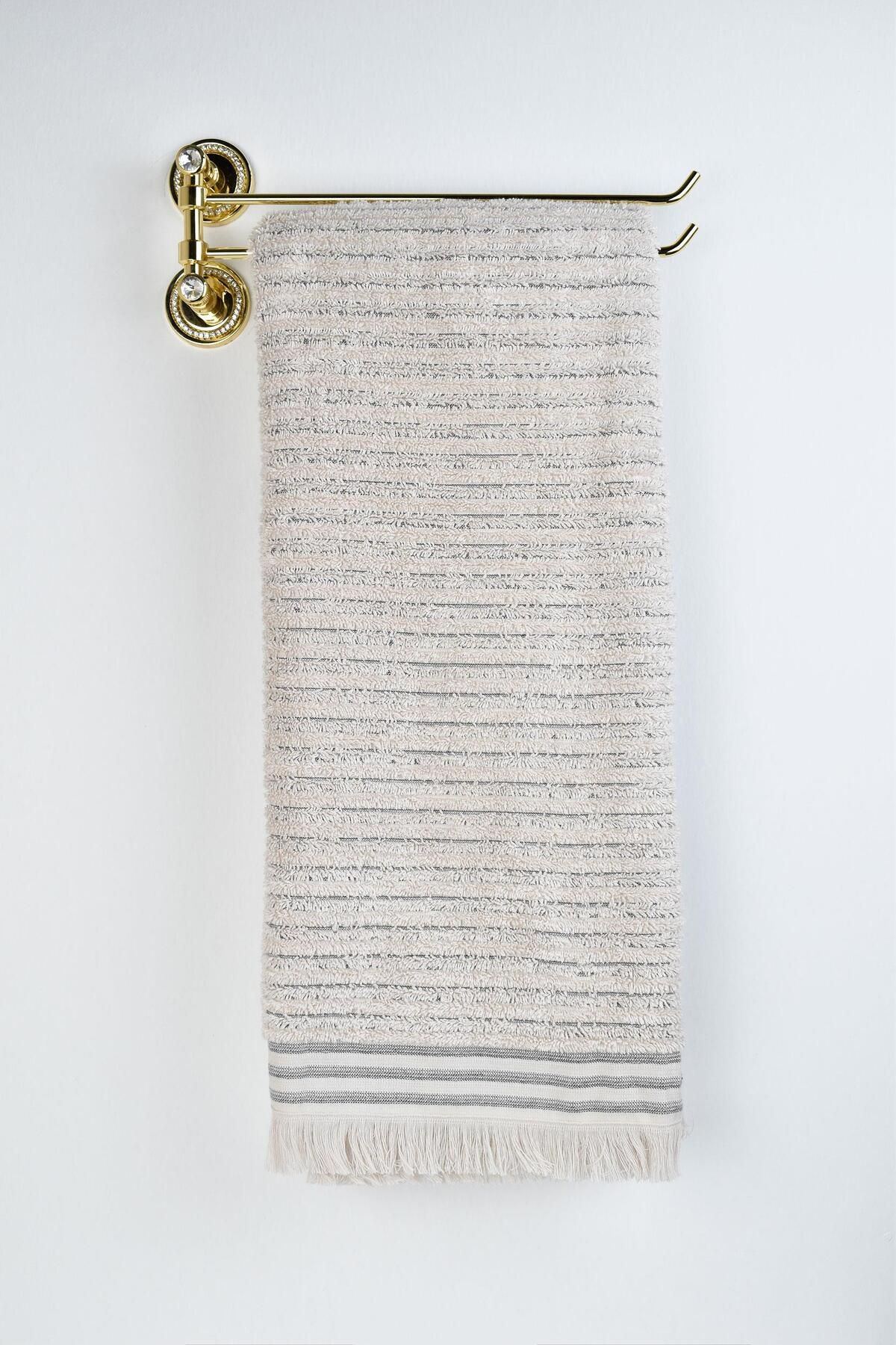 Biriz Moda Young Banyo Havlusu - Bej-Lacivert