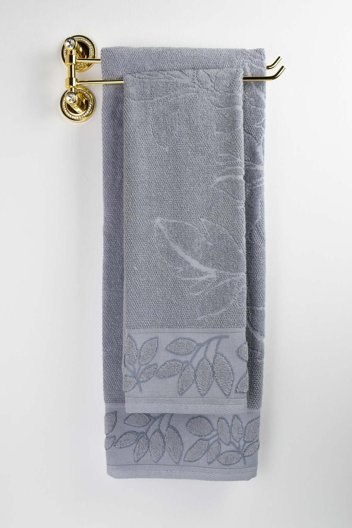Biriz Moda Laurel Banyo Havlusu - Gri