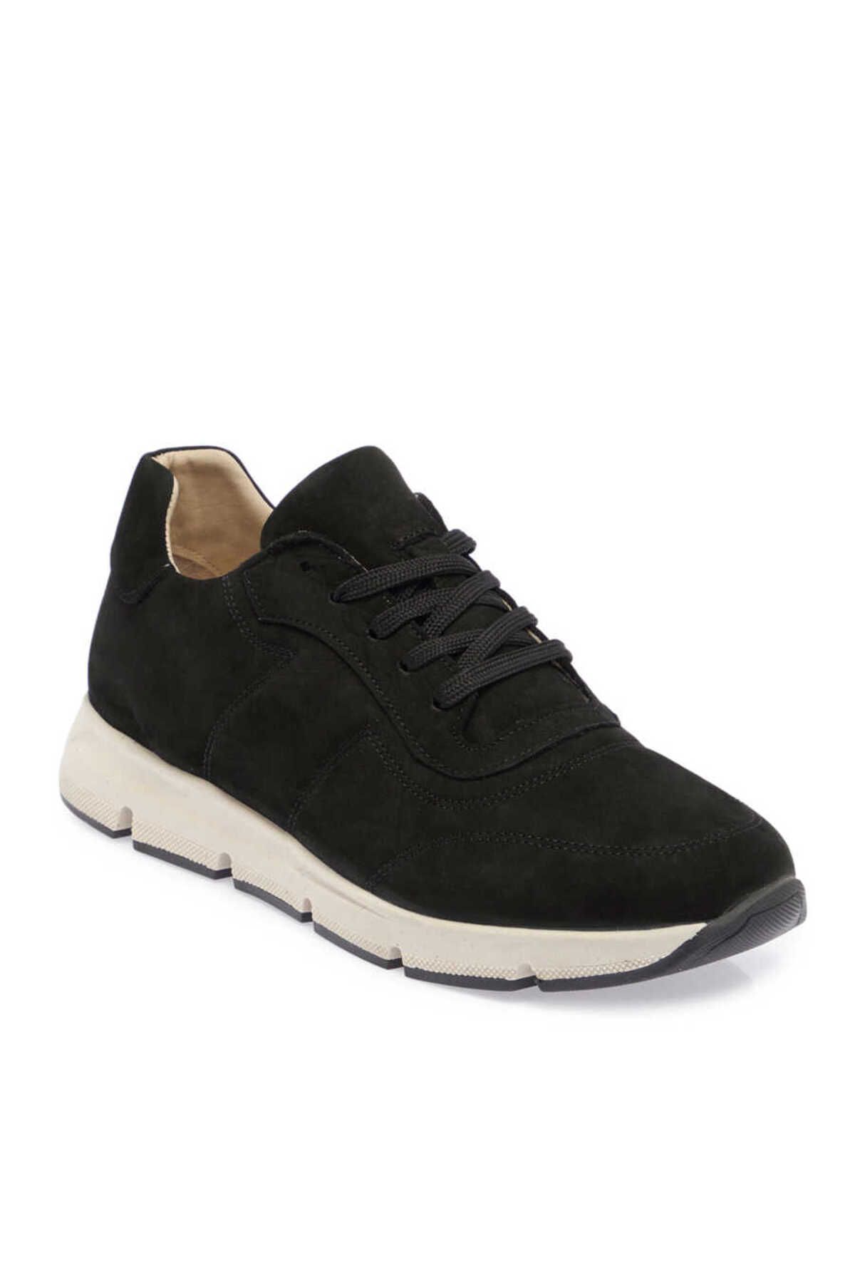 Tergan Siyah Hakiki Nubuk Deri Erkek Sneaker - E24I1AY56899-A64