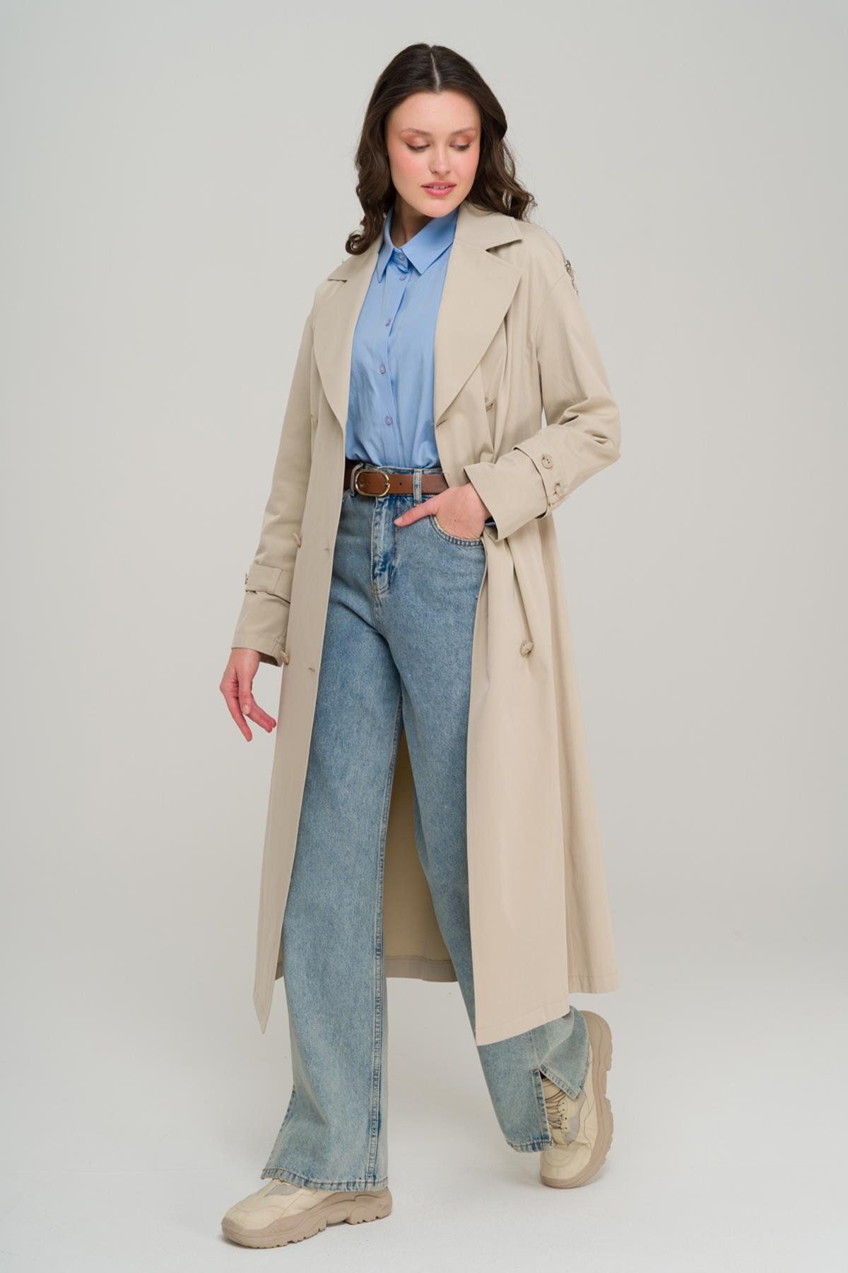 Olcay-Trenci oversize fără căptușeală - Accesoriu cu fermoar 3