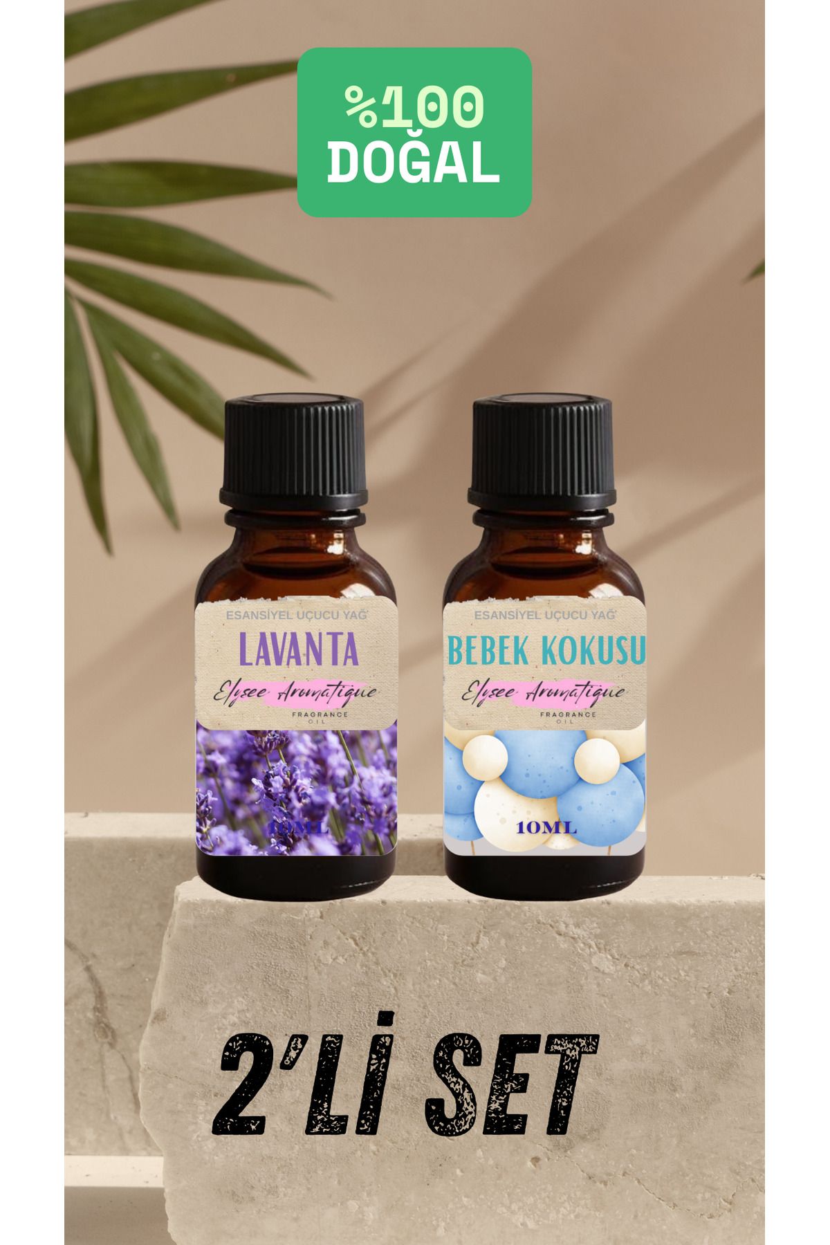 Elysee Aromatique 2'li Set Esansiyel Uçucu Koku Yağı Difüzör Esansı Buhurdanlık Yağı Aromaterapi Yağı