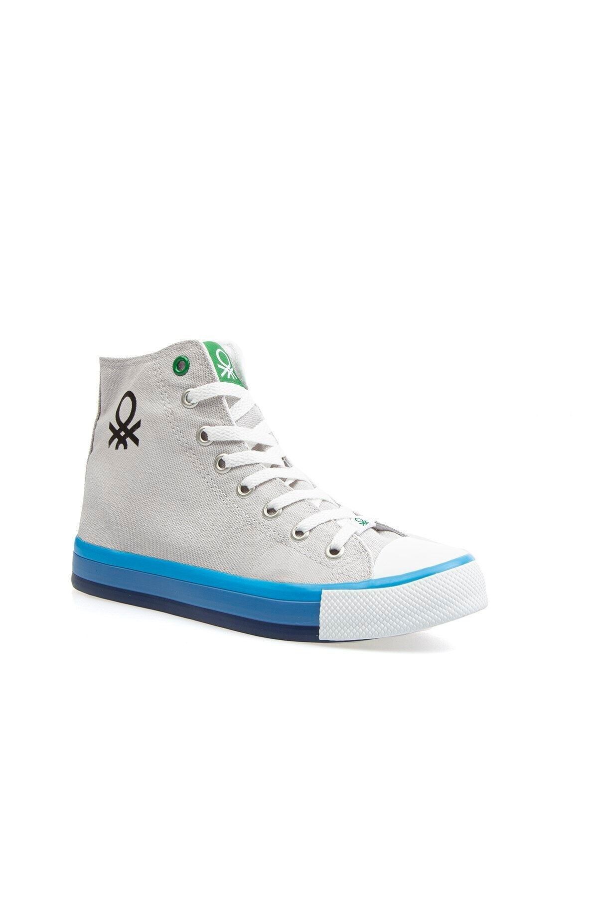 Benetton Bilek Boy Bağcıklı Günlük Sneaker Gri-Mavi Kadın Ayakkabı