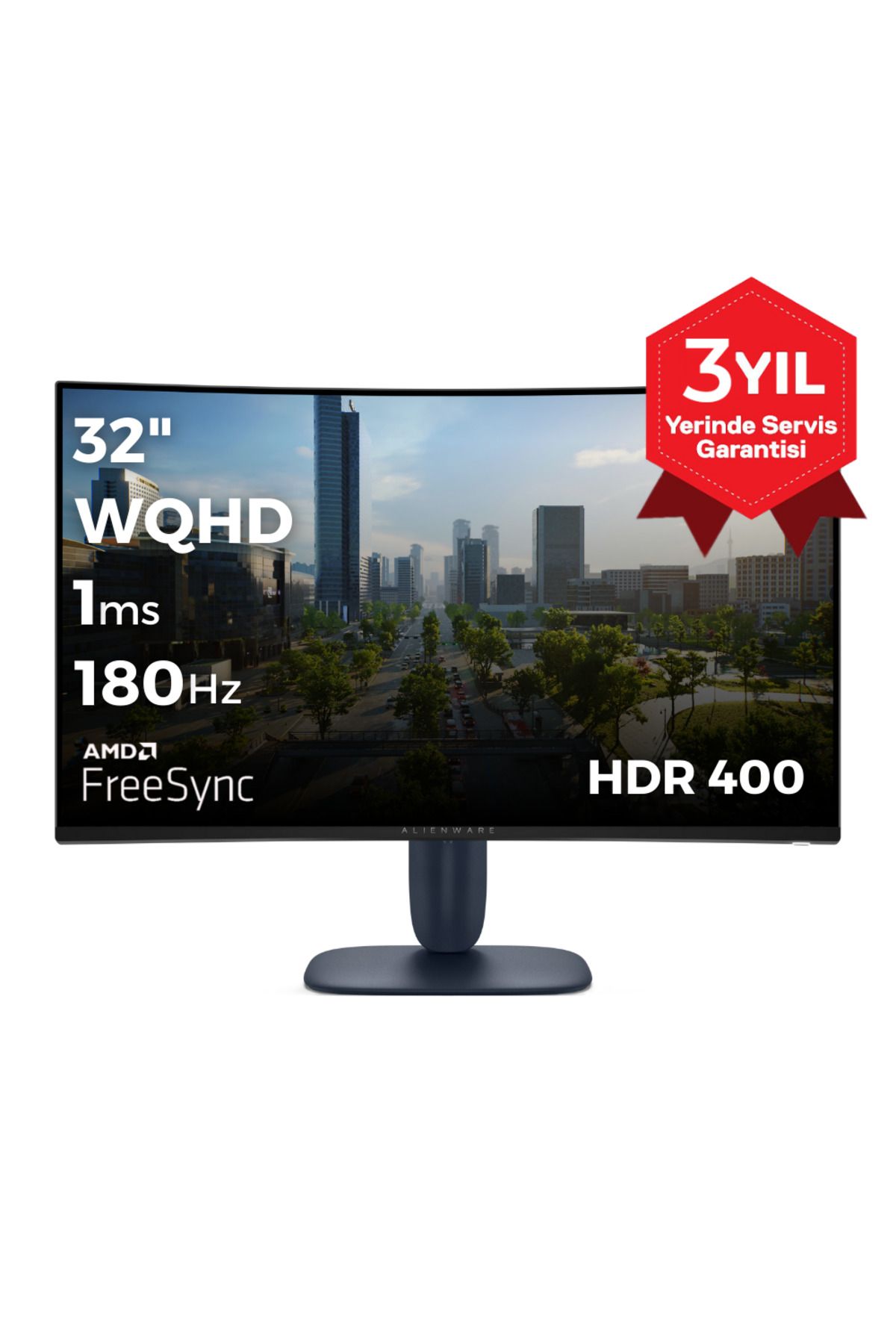 Dell Alienware Aw3225dm 32 2560x1440 Wqhd 180hz 1ms Hdmı Dp Hdr 400 Freesync Curved Gaming Monitor