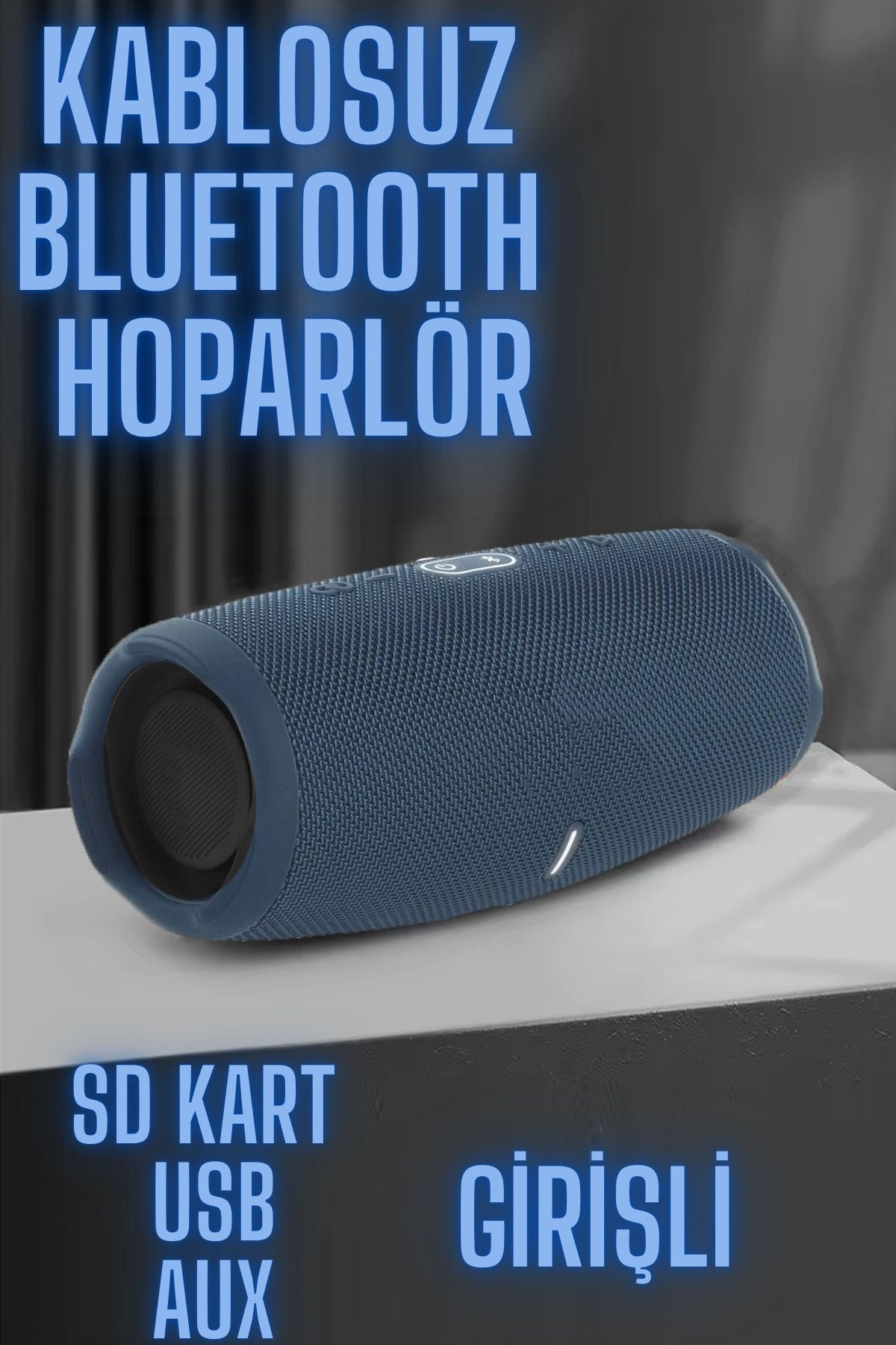 nextbuy Şarjlı Bluetooth Hoparlör Parti Hoparlörü Işıklı Ses Bombası Kamp Aux,Usb,Sd Kart Radyo Mavi