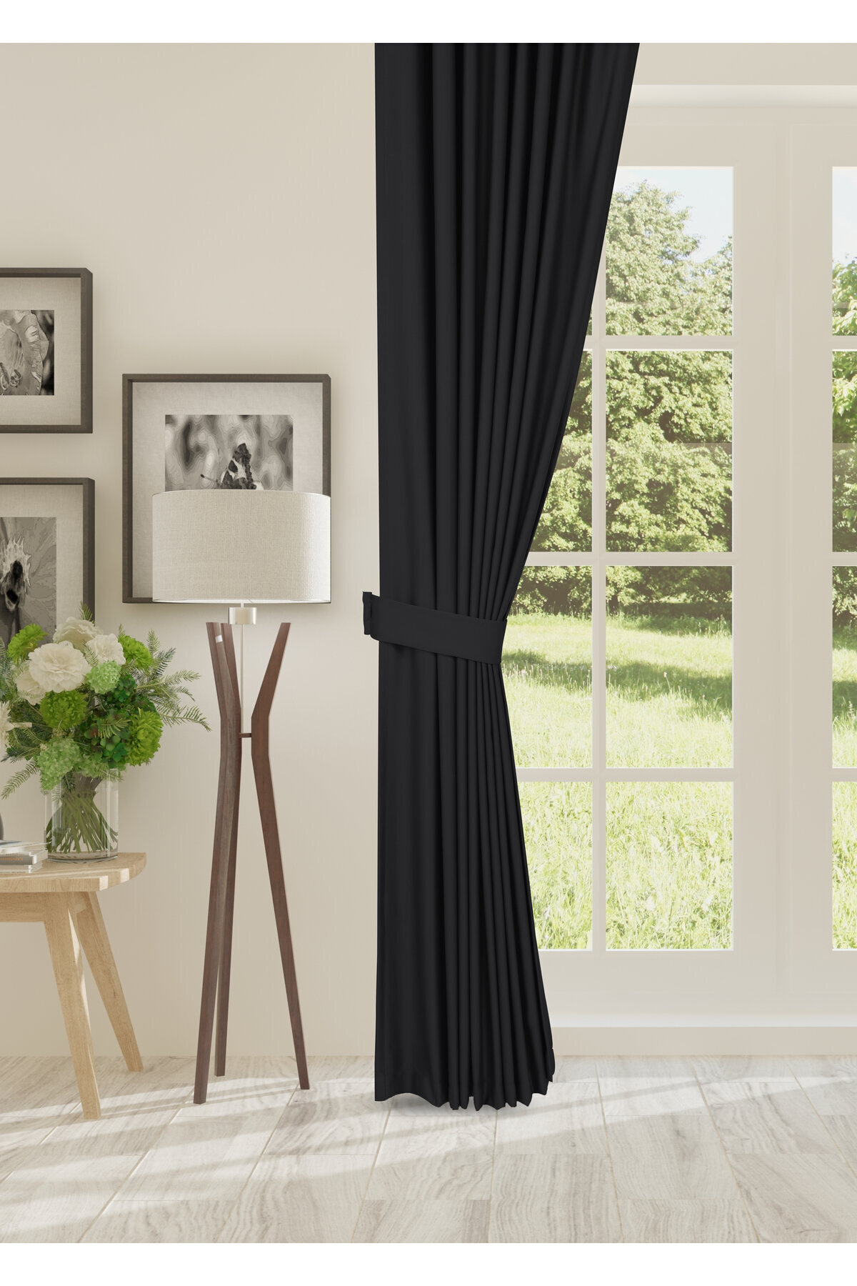 cheap's home-Blackout Lightproof Background Curtain High Quality Blackout Sunshade with Extrafoam Without Pleats (Anthracite) 3