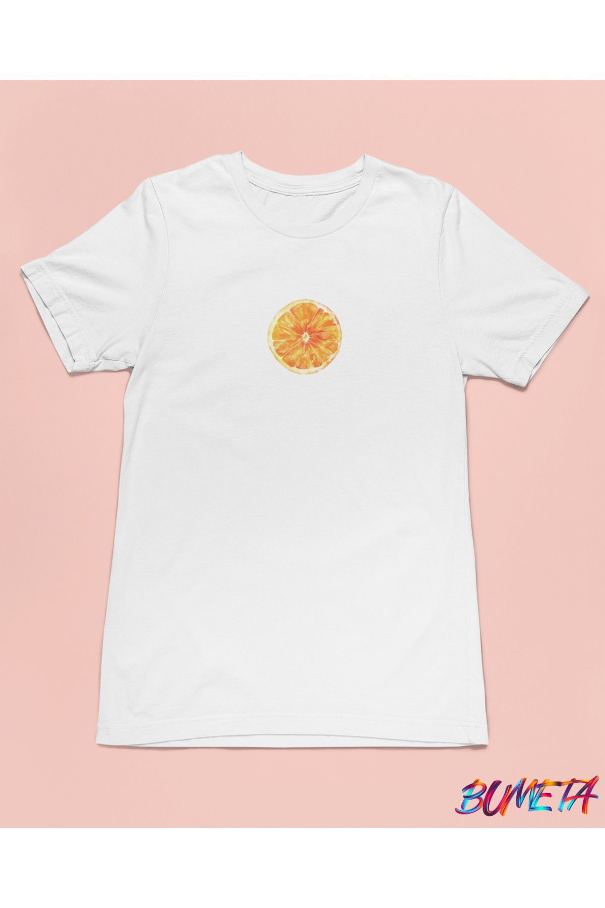 Bumeta Portakal Dilimi Minimal Unisex Tişört T-Shirt