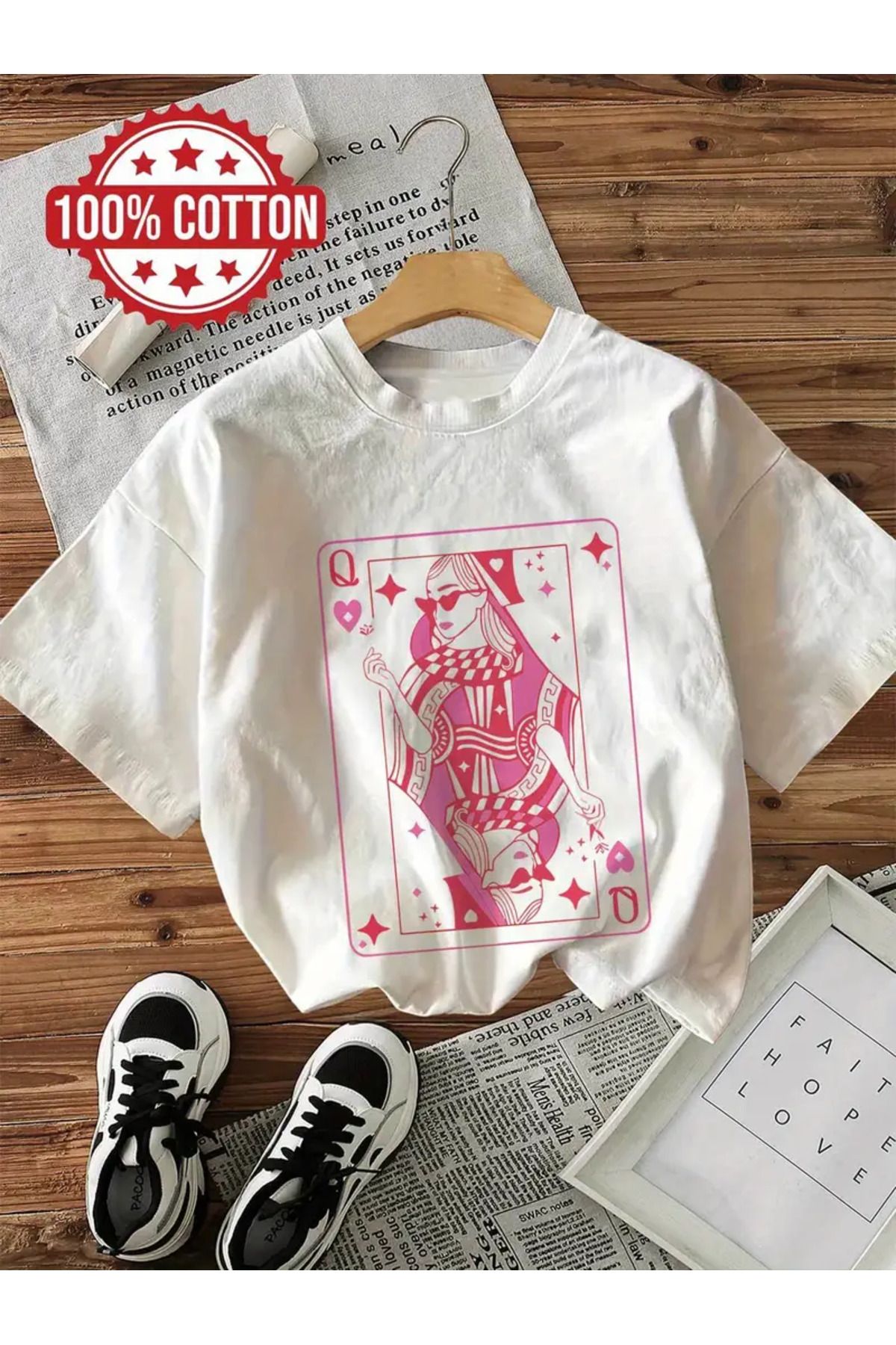 AEMİ Unisex Baskılı %100 Pamuk Oversize T-shirt