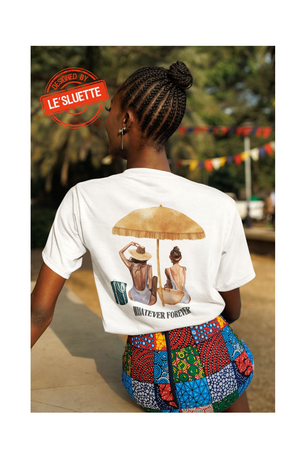Le'sluette shadow of style Whatever Forever Baskılı Oversize %100 Pamuk T-Shirt