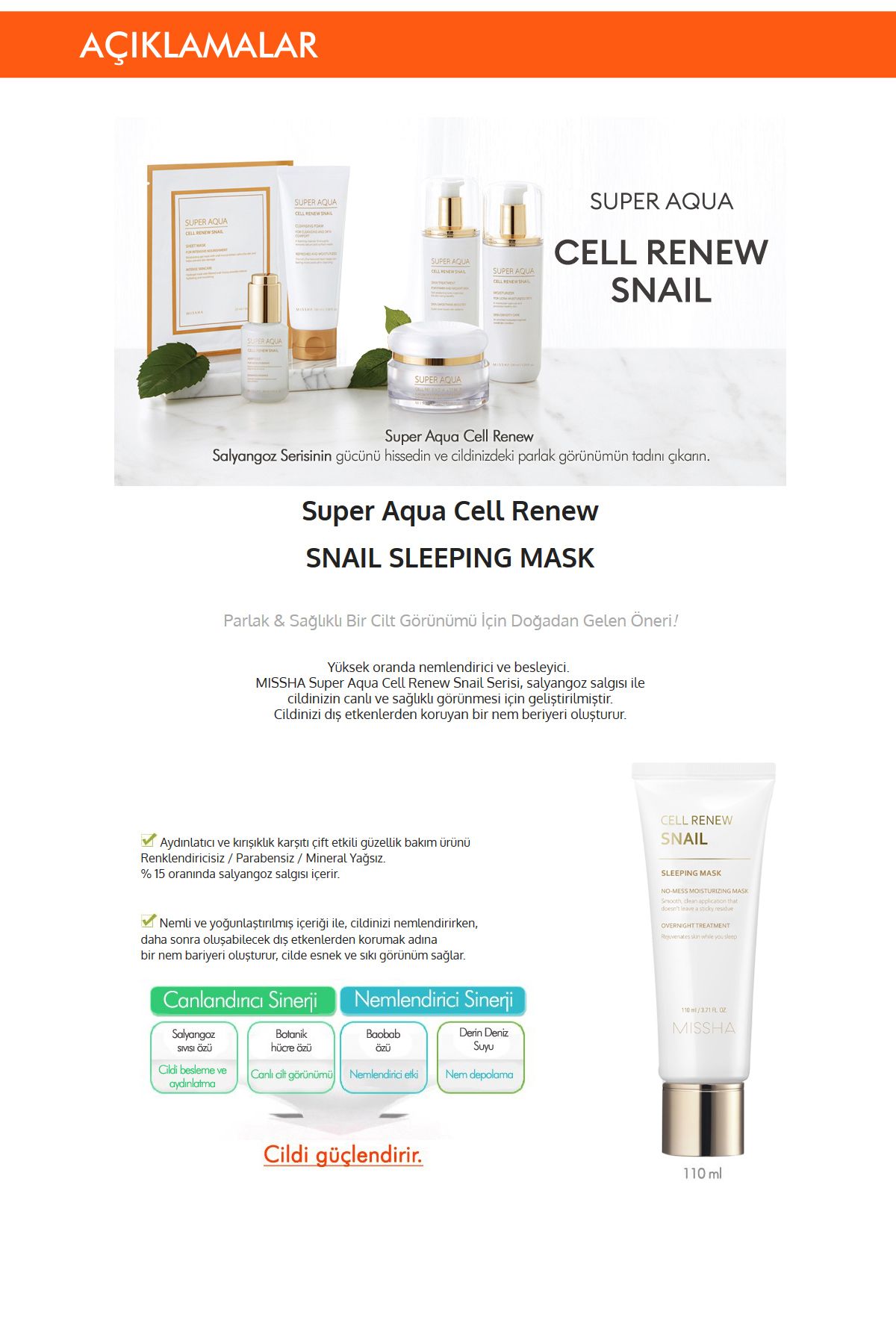 Missha-Snail Extract Moisturizing and Nourishing Sleeping Mask Super Aqua Cell Renew Snail Sleeping Mask 3