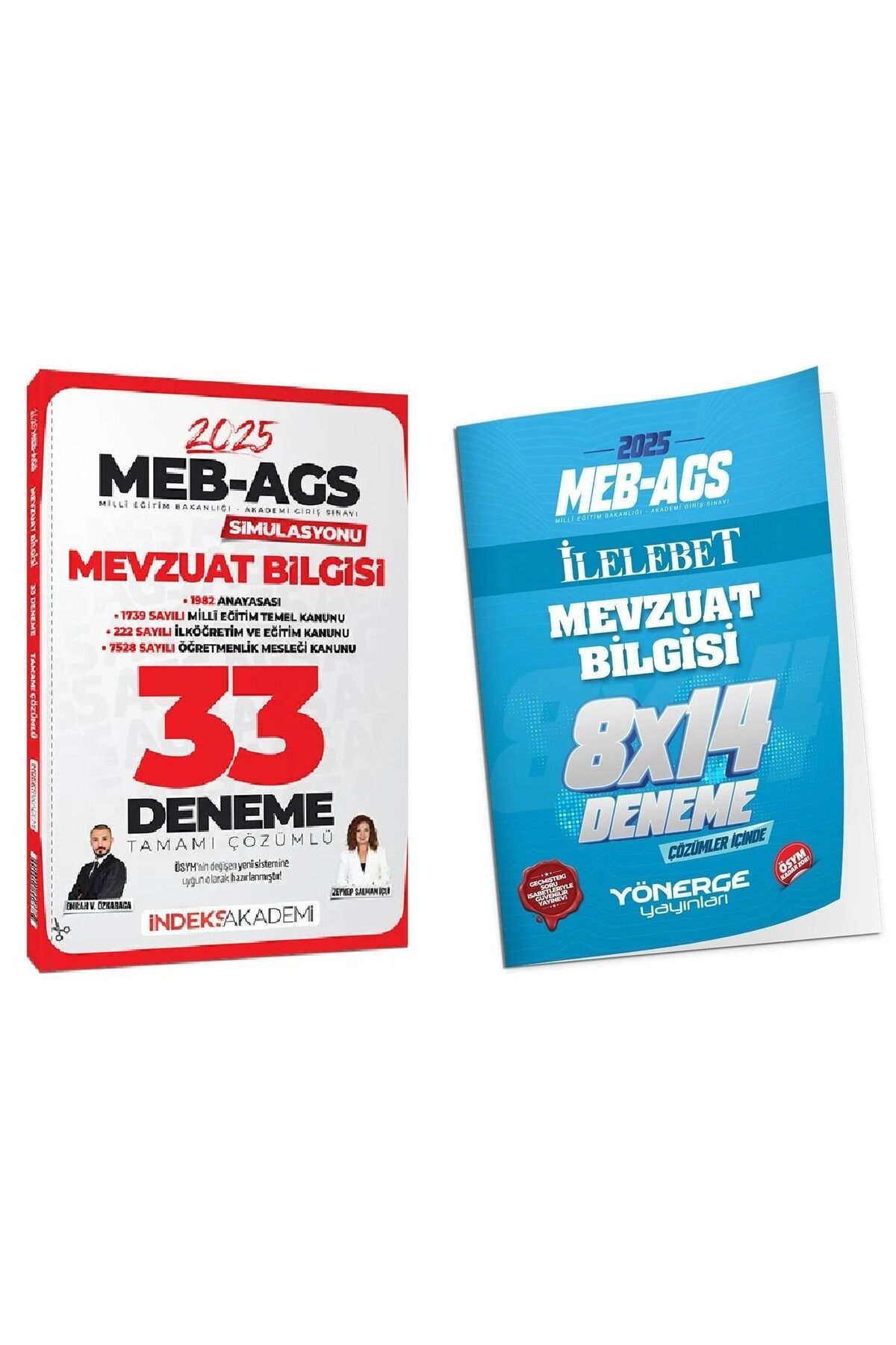 İndeks Akademi İndeks + Yönerge 2025 MEB-AGS Simülasyonu Mevzuat Bilgisi 33+14 Deneme 2 li Set