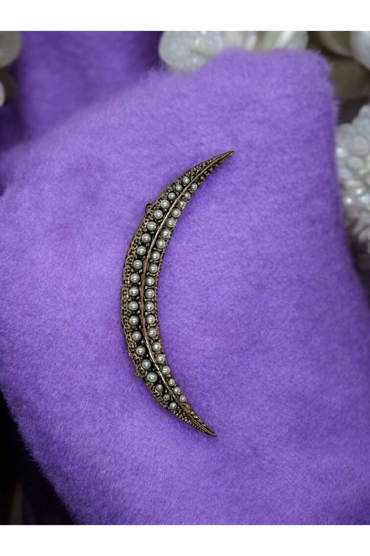 FUYA JEWELLERY Elmas Montür Hilal Broş