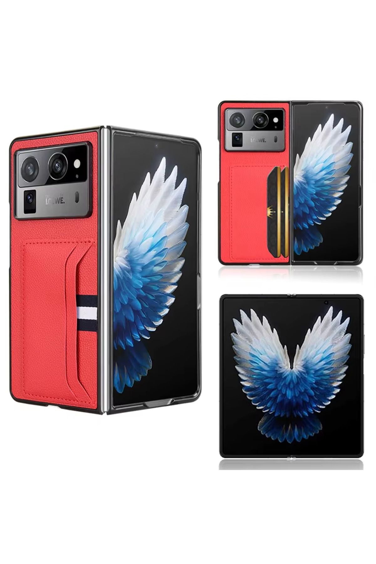 Microcase Tecno Phantom V Fold2 Kartlıklı Deri Kaplama Kılıf-AL5120