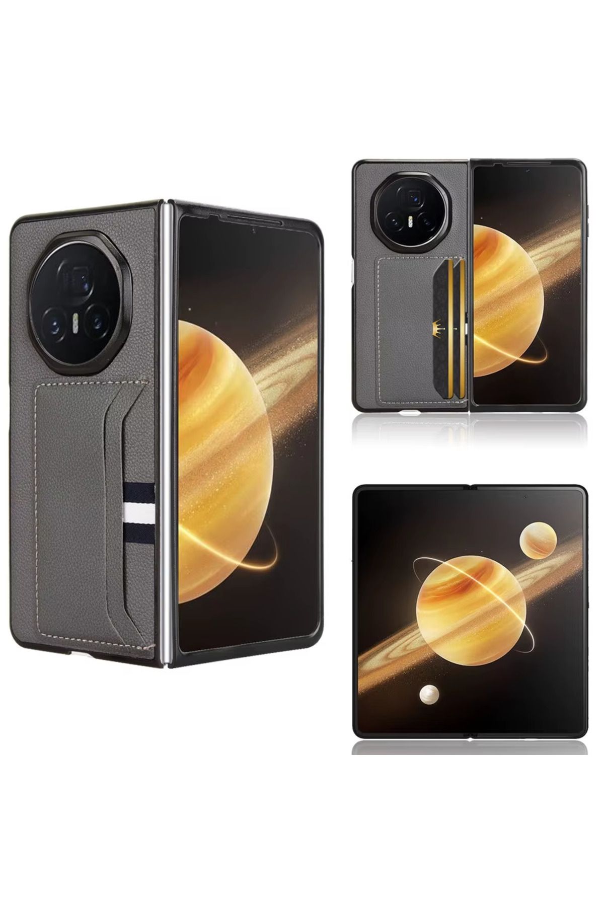 Microcase Honor Magic V3 Kartlıklı Deri Kaplama Kılıf-AL5120