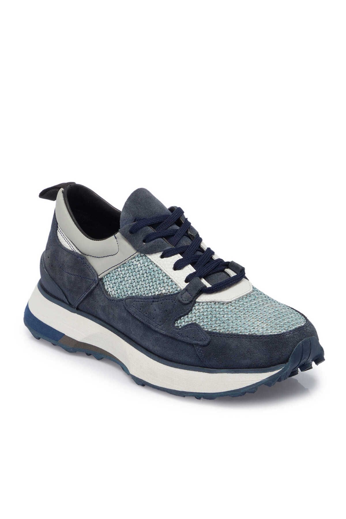 Tergan Lacivert Hakiki Süet Deri Erkek Sneaker - E24I1AY56714-D44