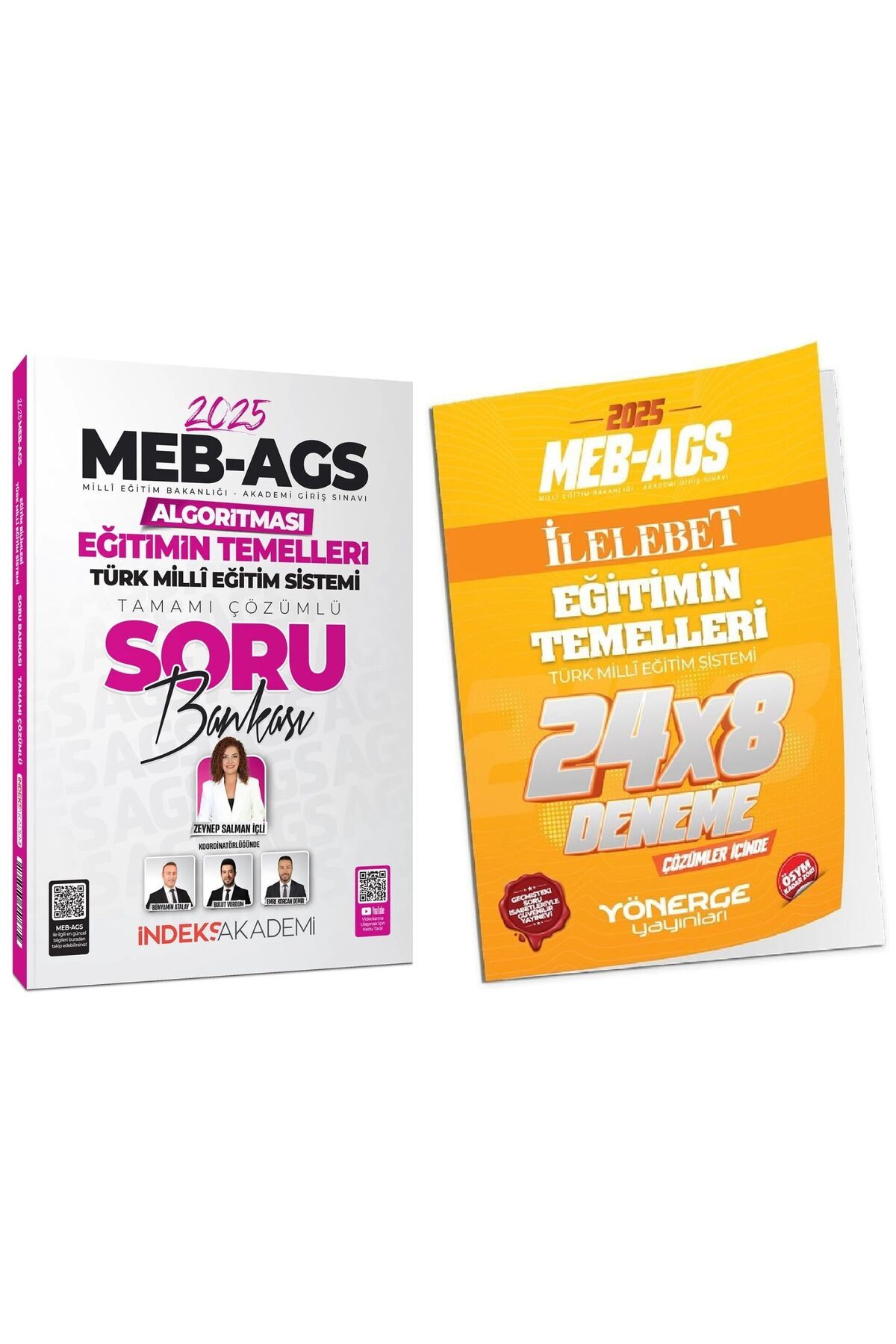 İndeks Akademi İndeks + Yönerge 2025 MEB-AGS Algoritması Eğitimin Temelleri Soru Bankası + 8 Deneme 2 li Set İndeks