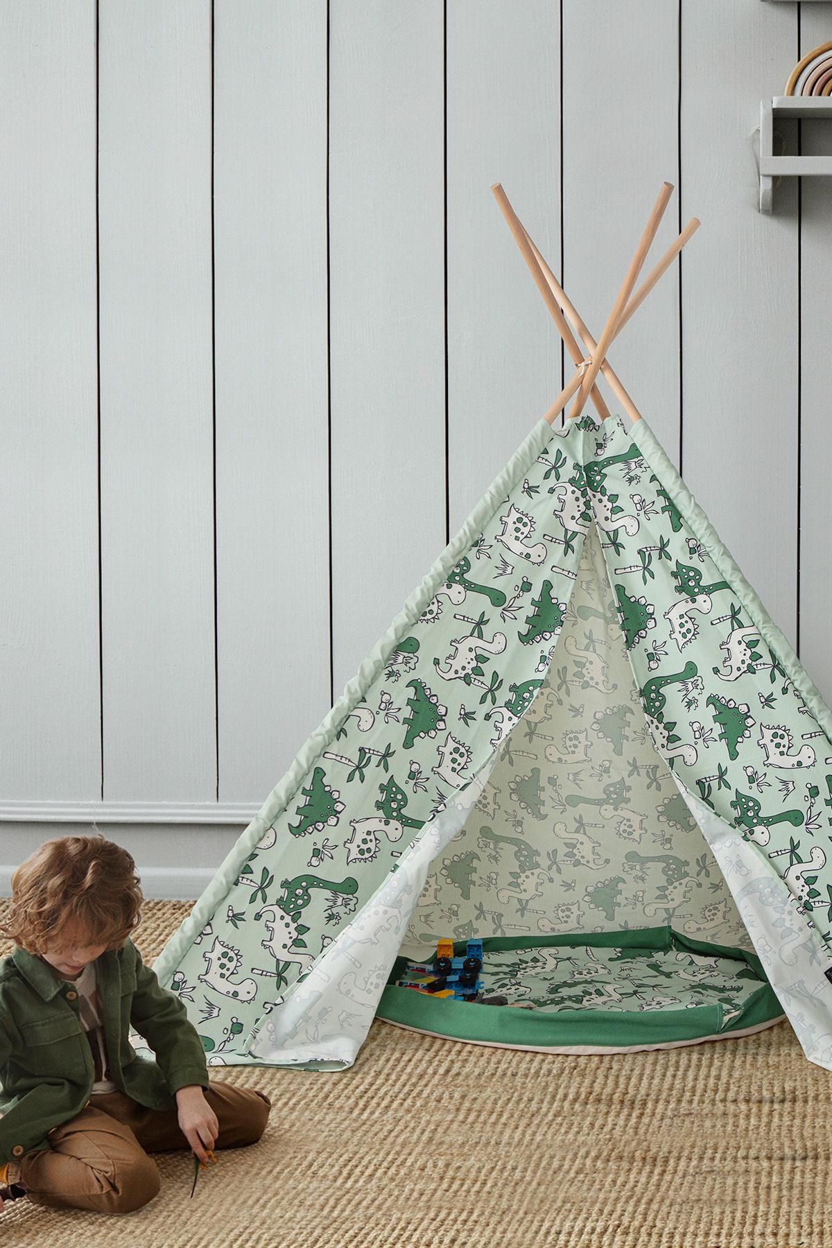 EVOTTO HOME COLLECTİON Oyun Çadırı Katlanır Ahşap Kızılderili Desenli Oyuncak Çocuk, Bebek, Kız ve Erkek Oyun Evi
