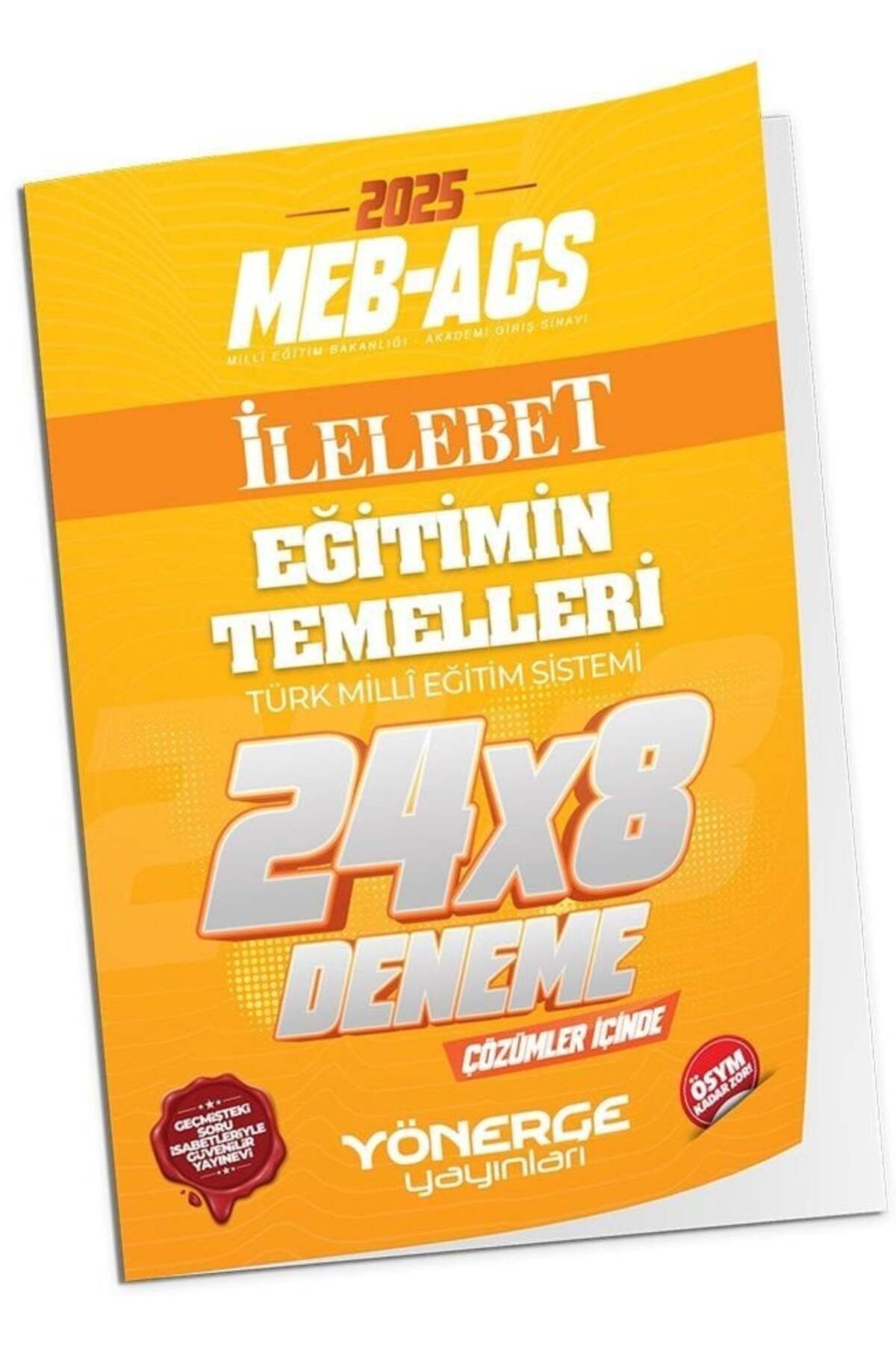 Yönerge Yayınları Yönerge 2025 MEB-AGS Eğitimin Temelleri İLELEBET 24x8 Deneme Çözümlü Yönerge Yayınları