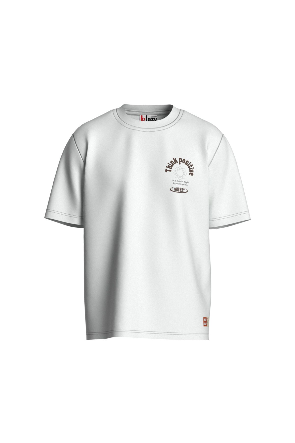 BLAZY THİNK POSİTİVE BASKILI OVERSİZE T-SHIRT
