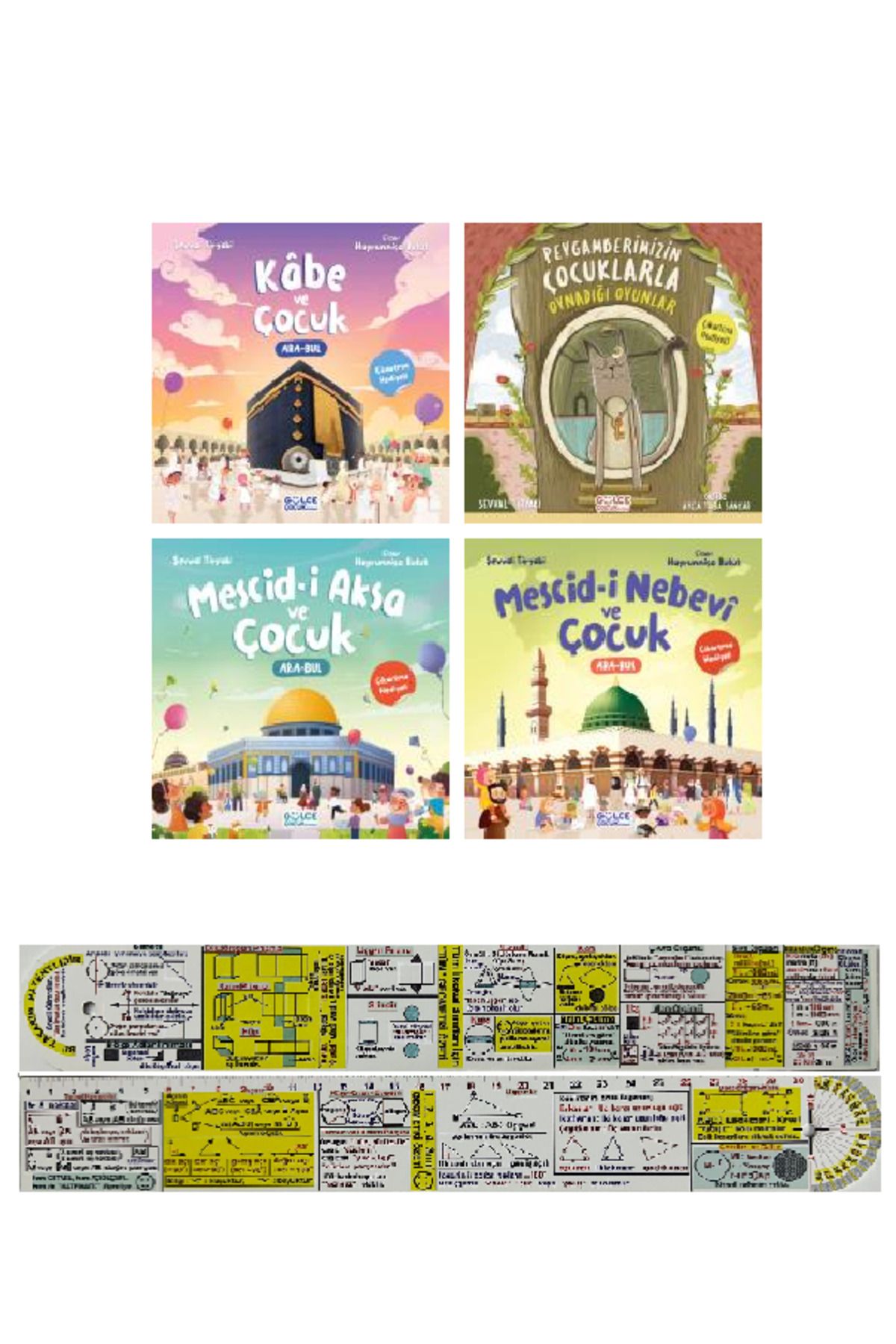 Timaş Çocuk Kabe ve Çocuk, Mescidi Aksa ve Çocul, Mescidi Nebevi ve Çocuk 4 Kitap Set + Cetvel