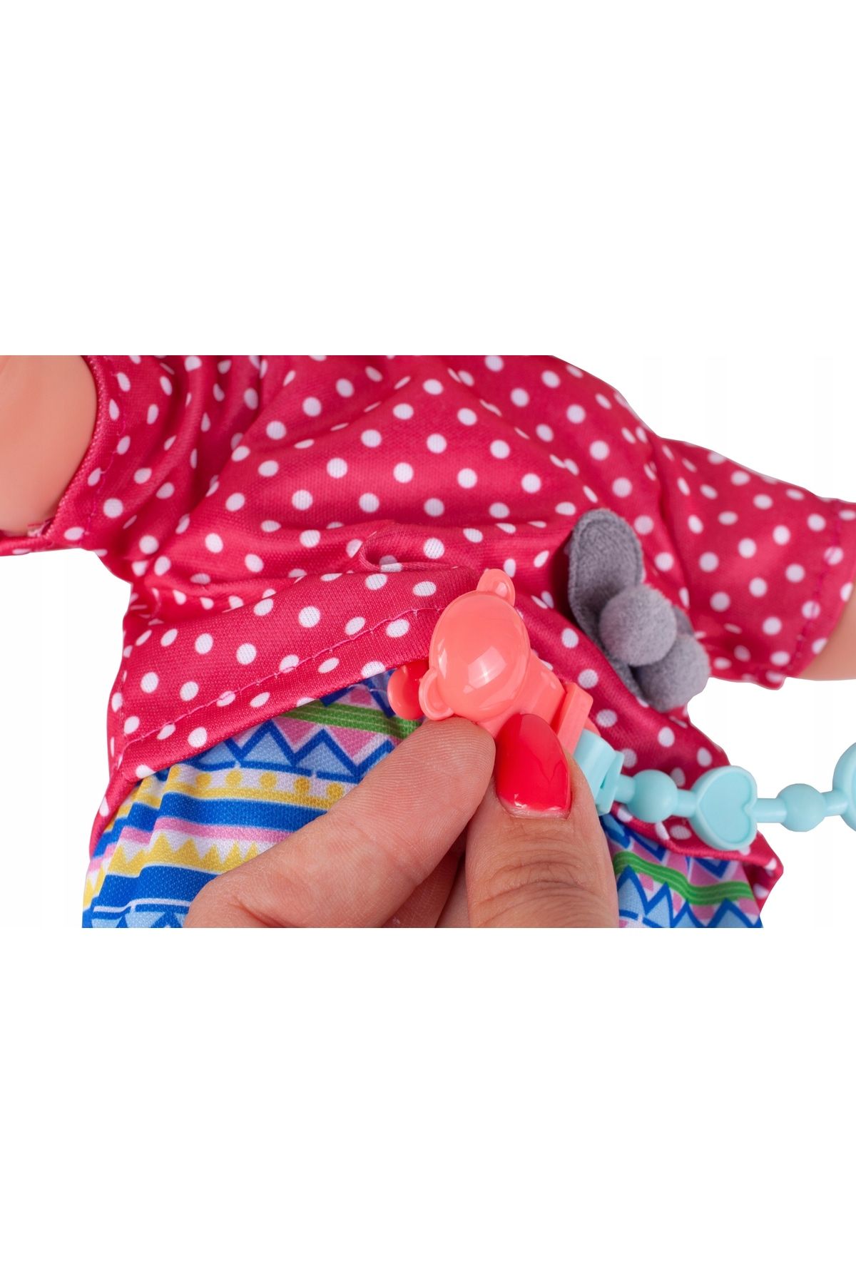 zola-Interactive baby doll, pacifier with chain, soft material, 31 x 23 x 9 cm 4