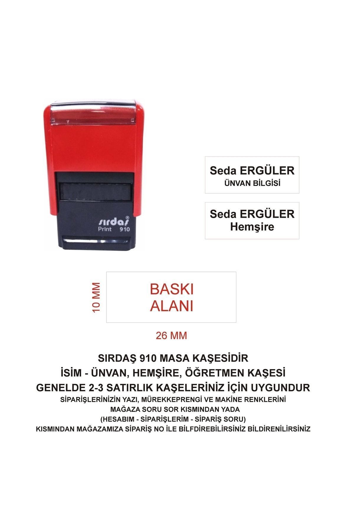Sırdaş 910 Isim Ünvan Kaşesi - Kırmızı Makina
