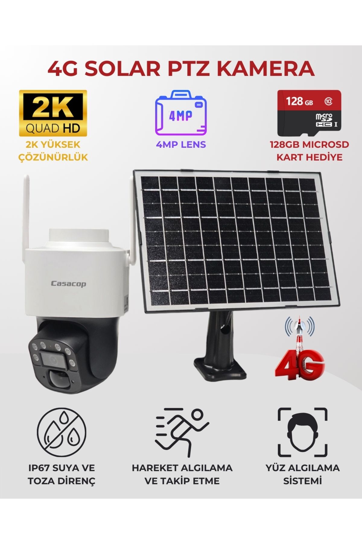 Casacop Q9 4MP 4G PTZ SMART SOLAR KAMERA