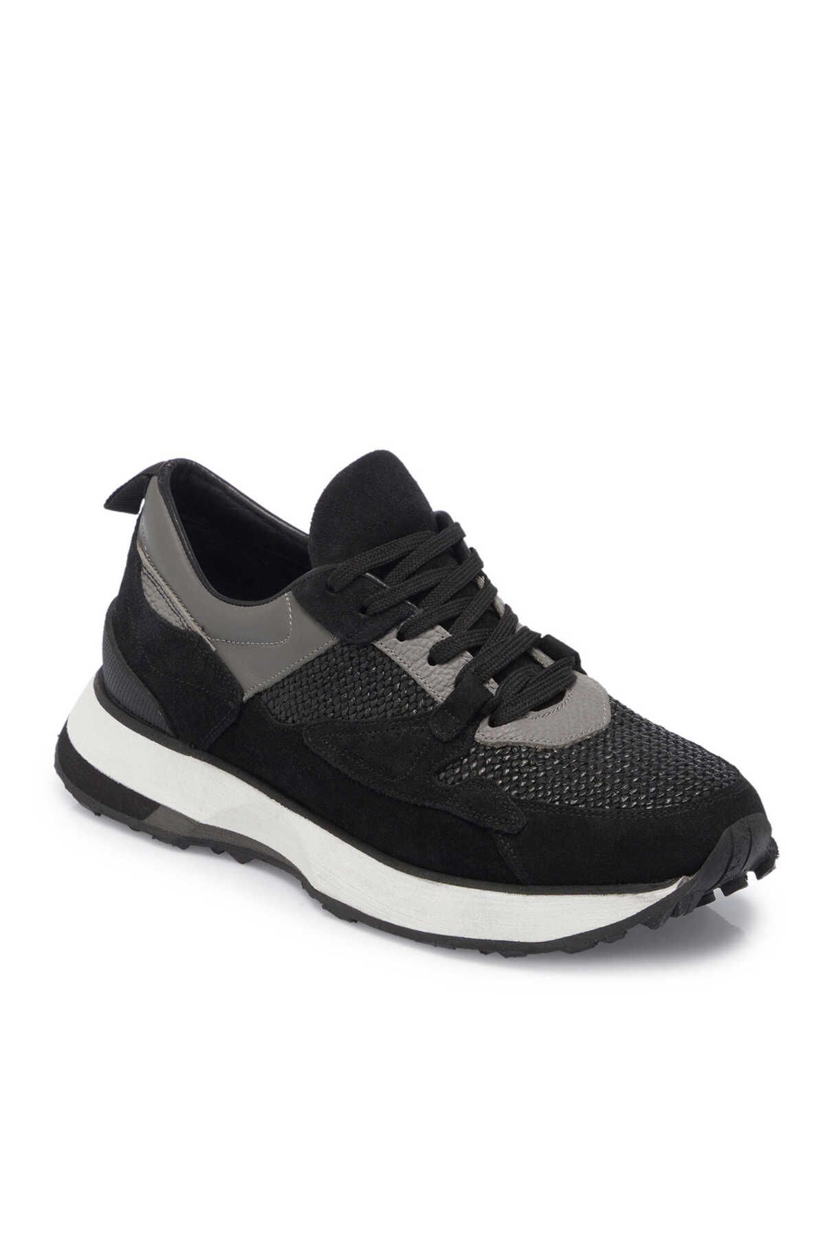Tergan Siyah Hakiki Süet Deri Erkek Sneaker - E24I1AY56714-A01